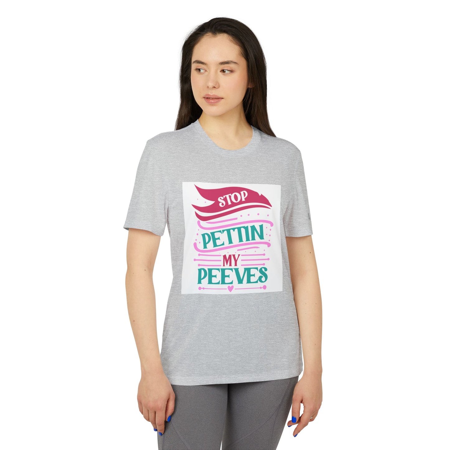 Humorous adidas Unisex Sport T-Shirt - 'Stop Pettin My Peeves'