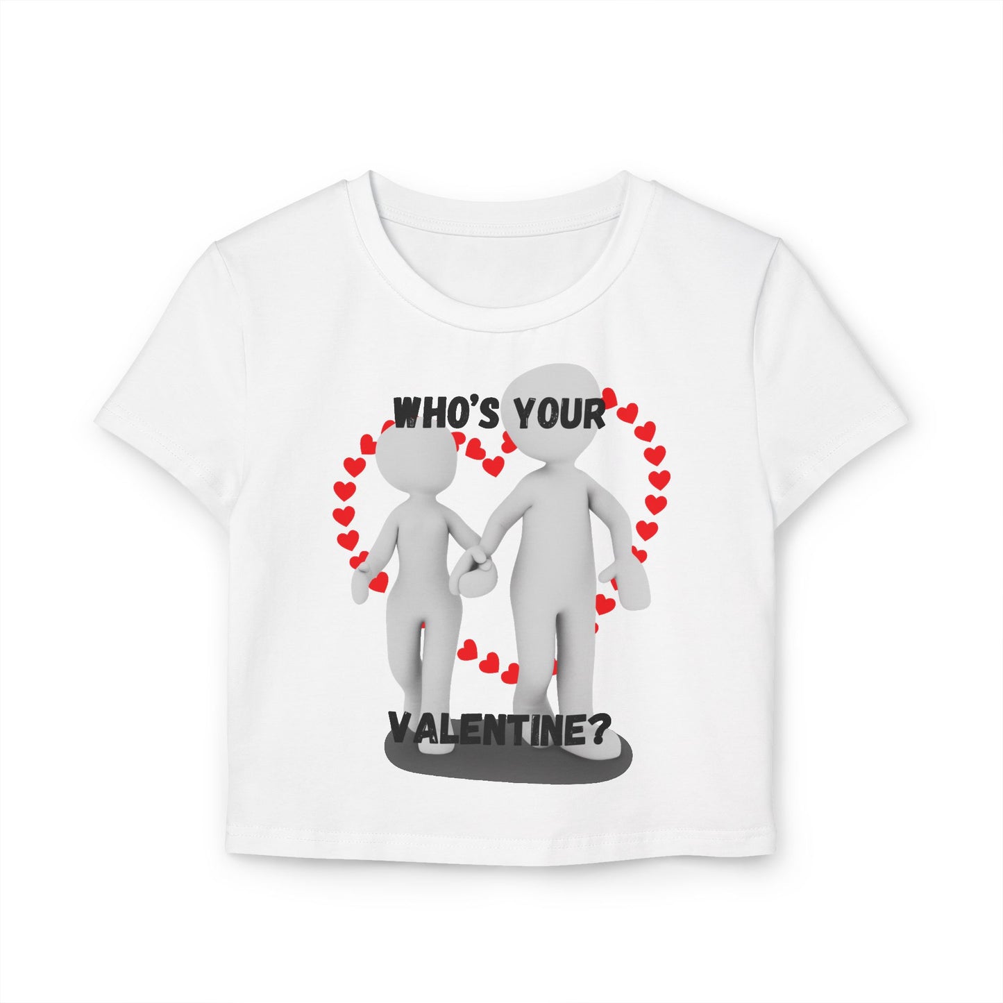 Valentine's Day Women's Baby Tee - 'Who's Your Valentine?' Cute Graphic Top