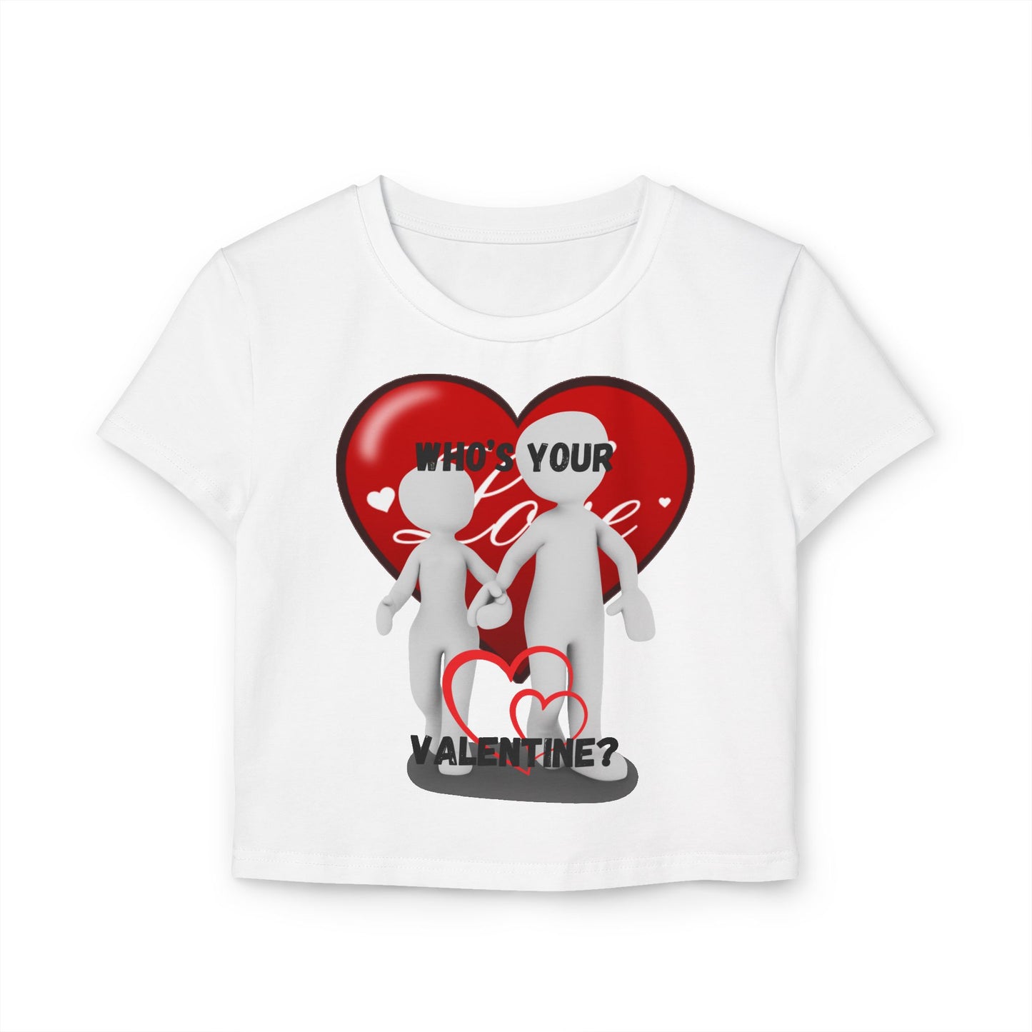 Valentine's Day Women's Baby Tee - 'Who's Your Valentine?' Love Shirt