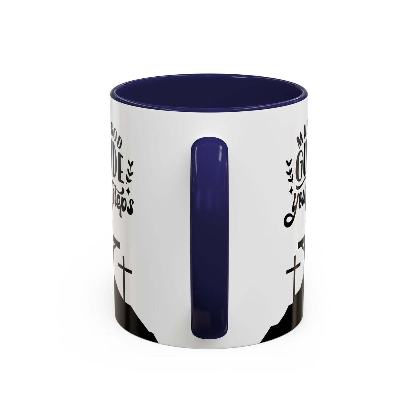 Inspirational Accent Coffee Mug - "May God Guide Your Steps" - Perfect for Faith & Hope