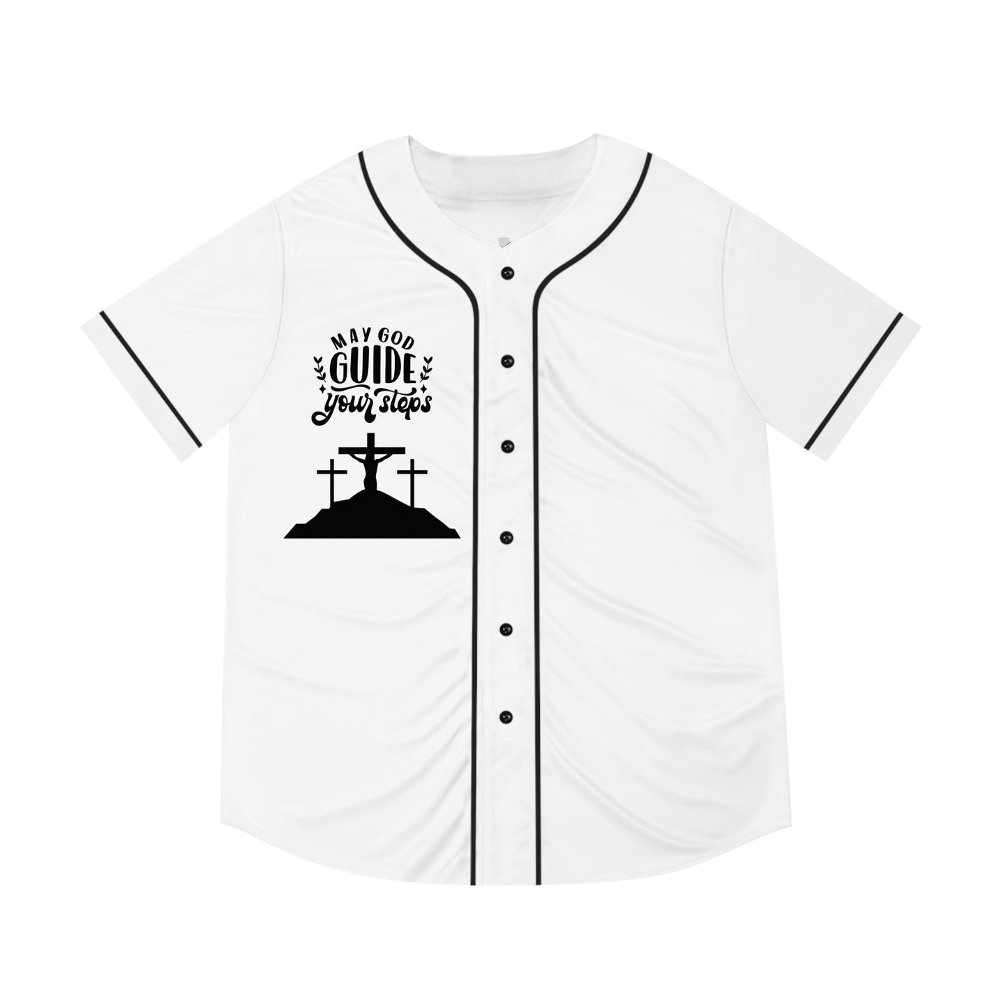 Men's Baseball Jersey - 'May God Guide Your Steps' Inspirational Design