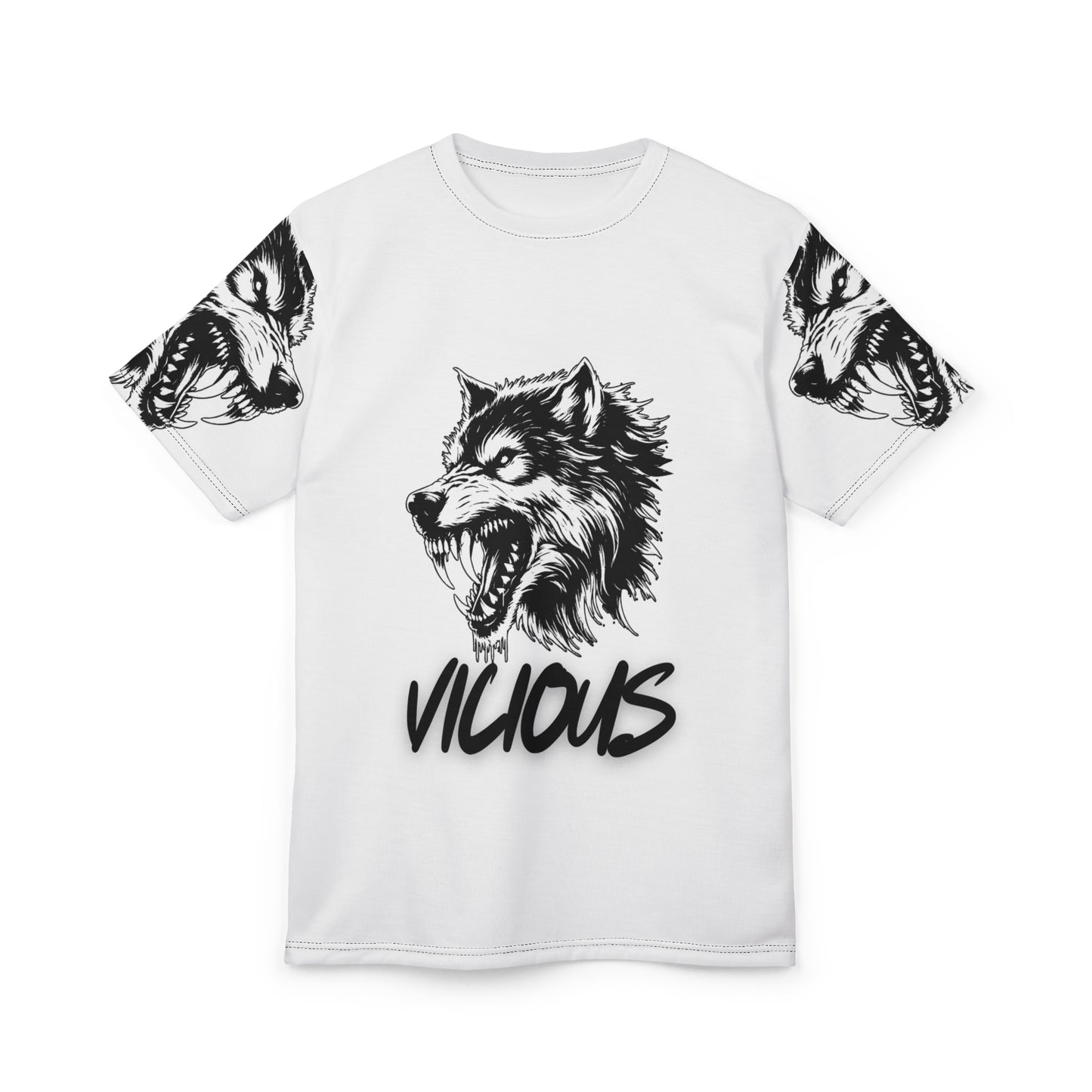 Vicious Wolf Unisex Tee - Edgy Graphic T-Shirt for Bold Style