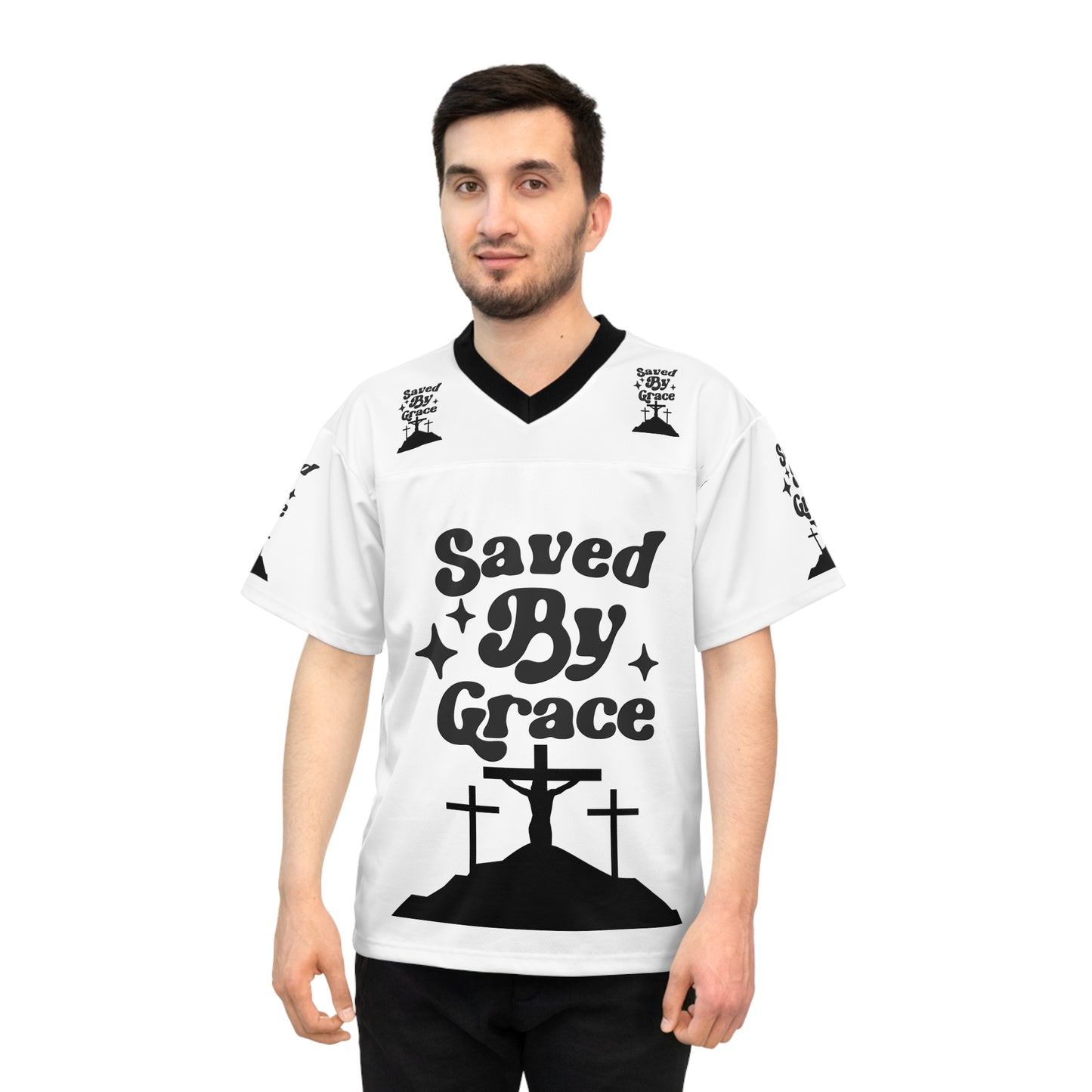 Saved By Grace Unisex Football Jersey (AOP)