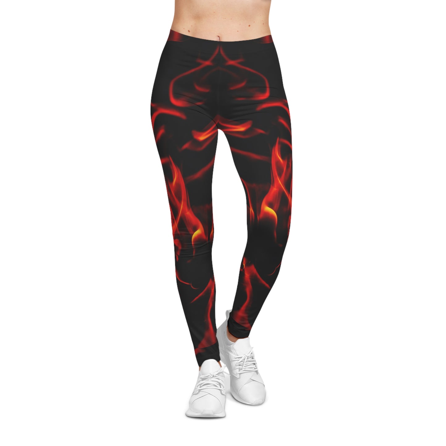 Women's Fire Pattern Casual Leggings - Stylish & Comfortable Activewear