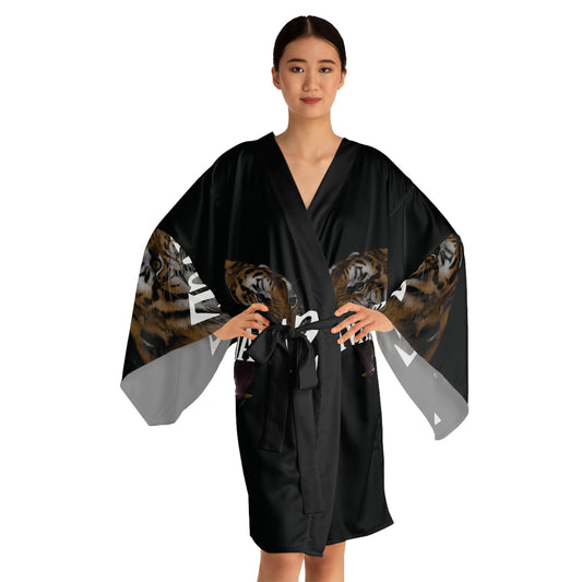 Savage Tiger Long Sleeve Kimono Robe - Bold and Stylish Loungewear