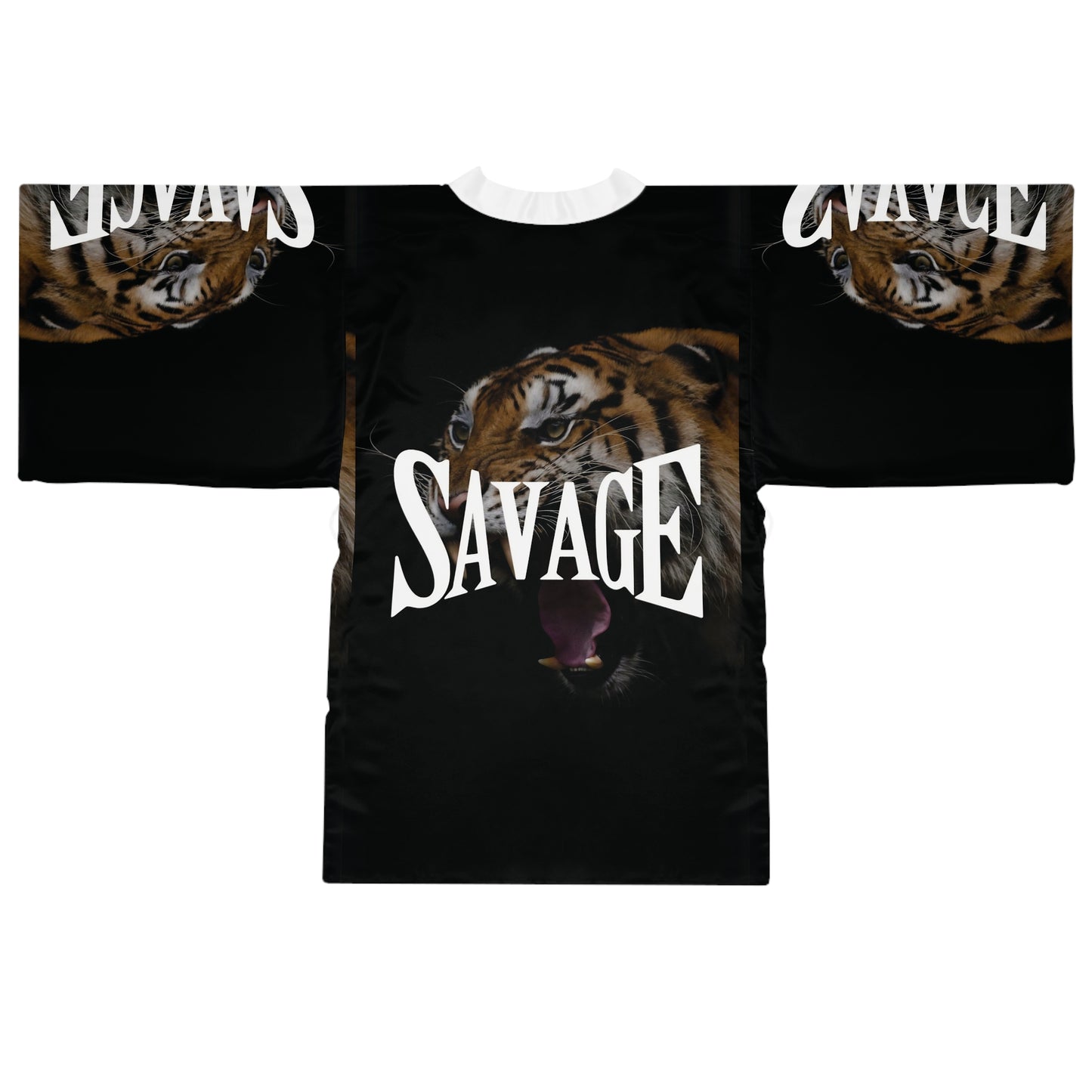 Savage Tiger Long Sleeve Kimono Robe - Bold and Stylish Loungewear