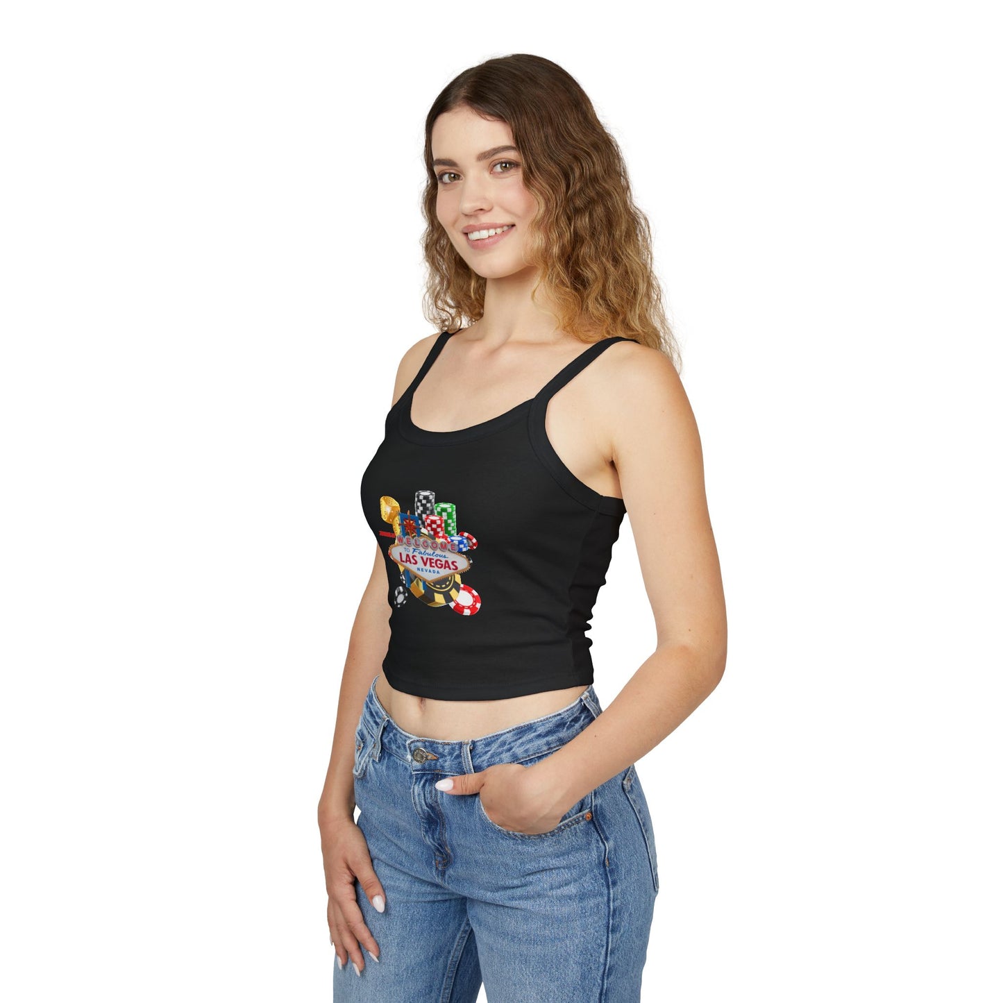 Vegas Night Women's Spaghetti Strap Tank Top - Casino Theme