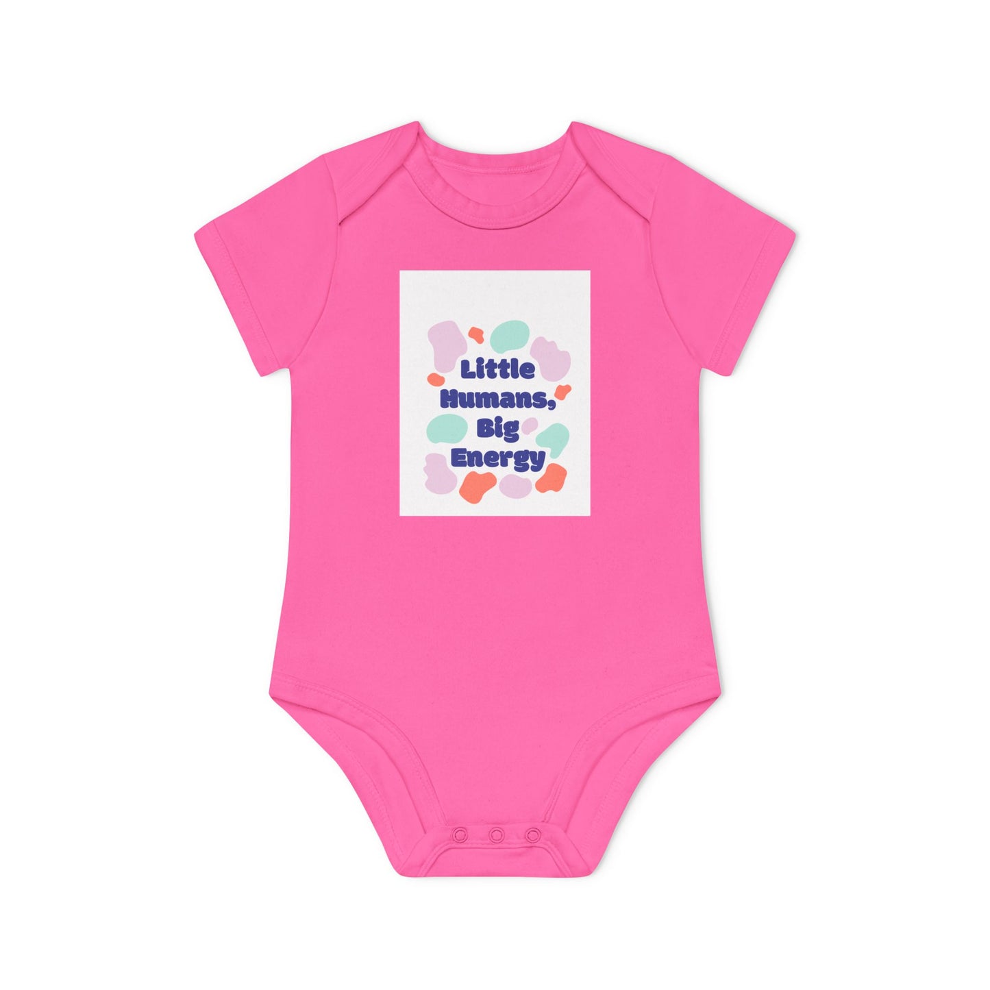 Funny Baby Bodysuit - "Little Humans, Big Energy" - Organic Cotton Short Sleeve