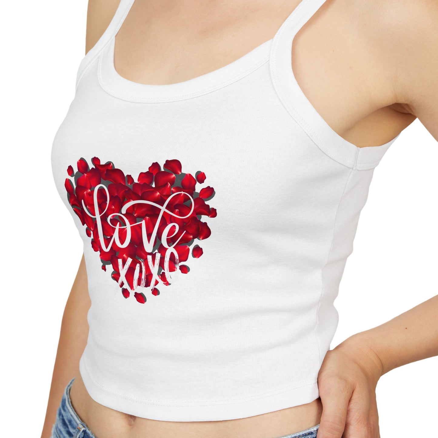 Women's Love Heart Spaghetti Strap Tank Top