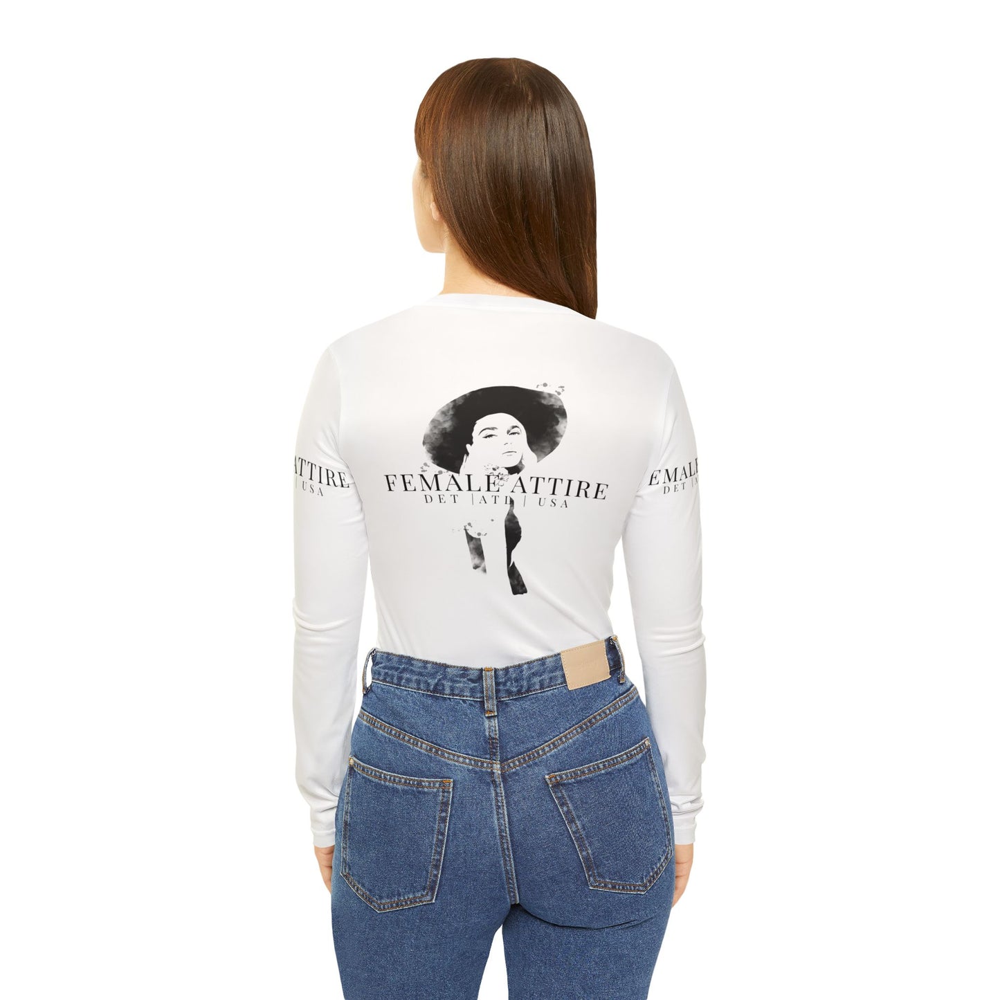 Chic Women's Long Sleeve V-Neck Shirt - Feminine Attire with Stylish Graphic