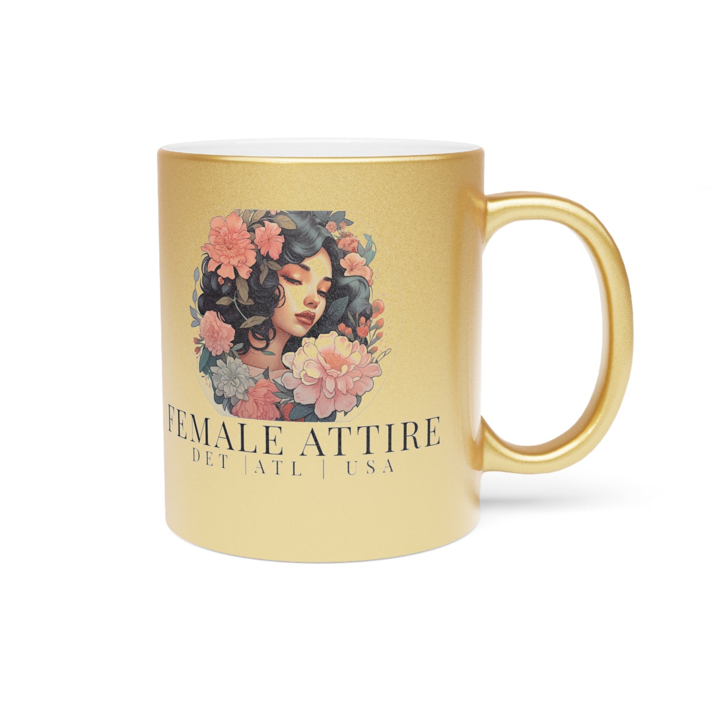 Elegant Floral Metallic Mug - Perfect Gift for Coffee Lovers