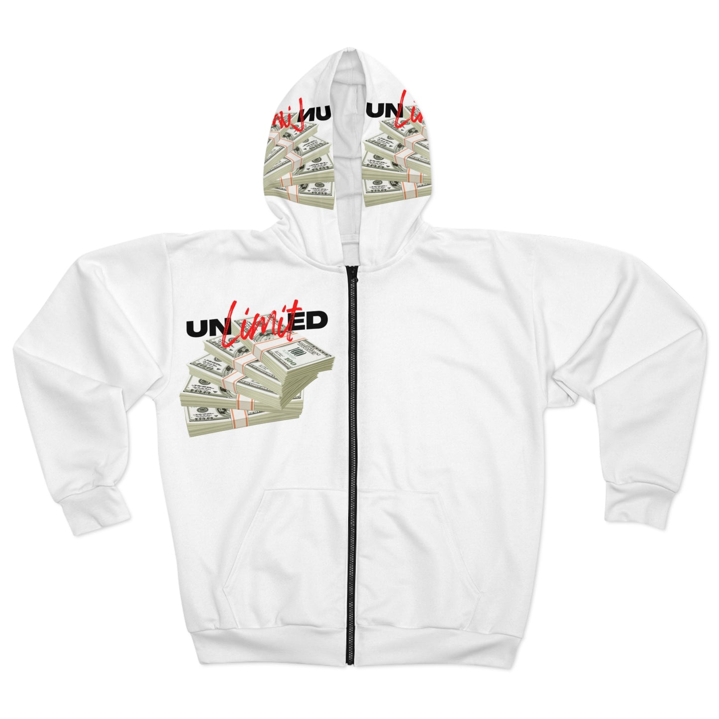 Unlimited Wealth Unisex Zip Hoodie - Motivational Apparel for Success Mindset