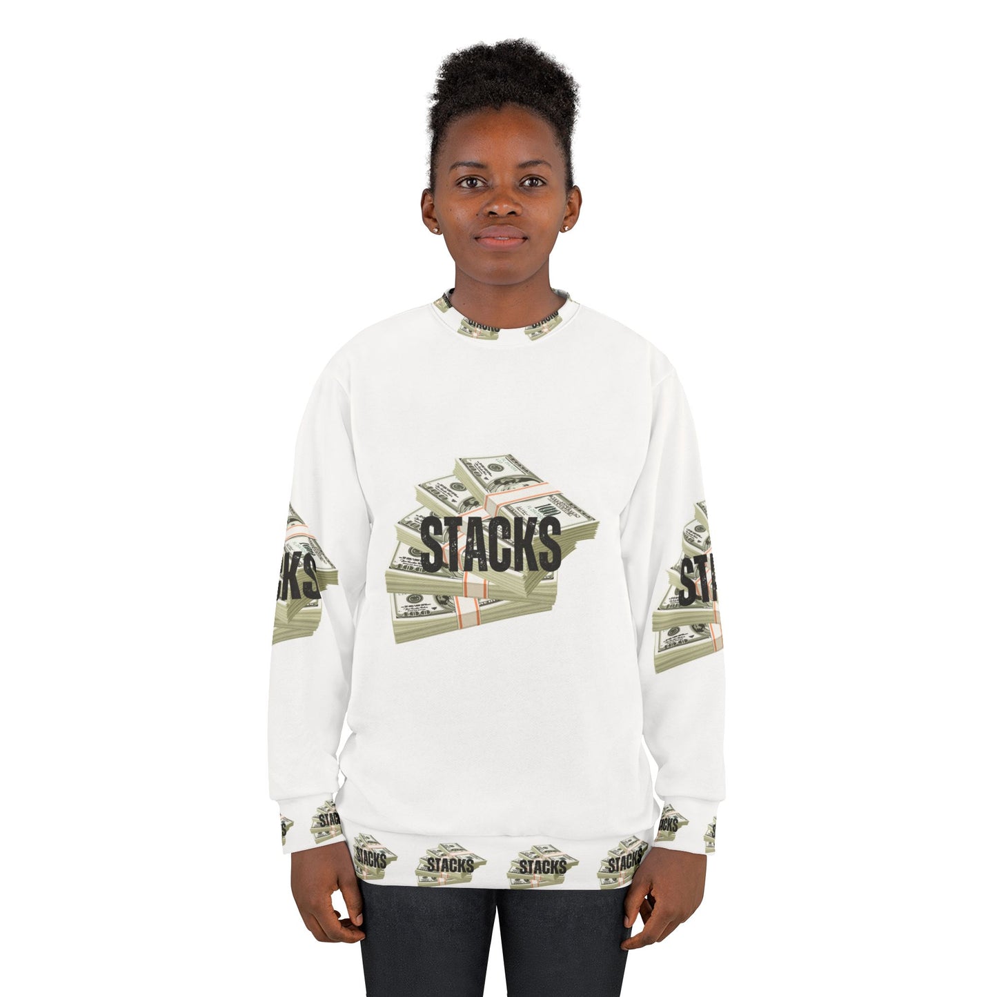 Money Stacks Unisex Sweatshirt - Trendy Cash Graphic Design