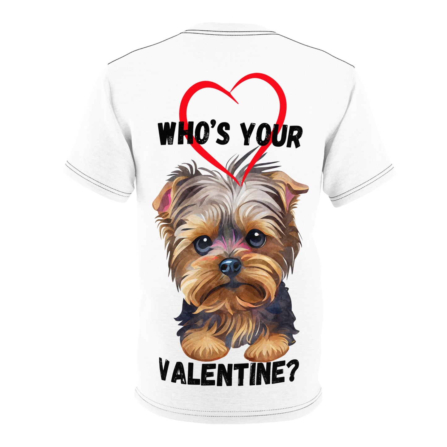 Blank Sleeve Valentine's Day Unisex Dog Lover Tee - "Who's Your Valentine?"