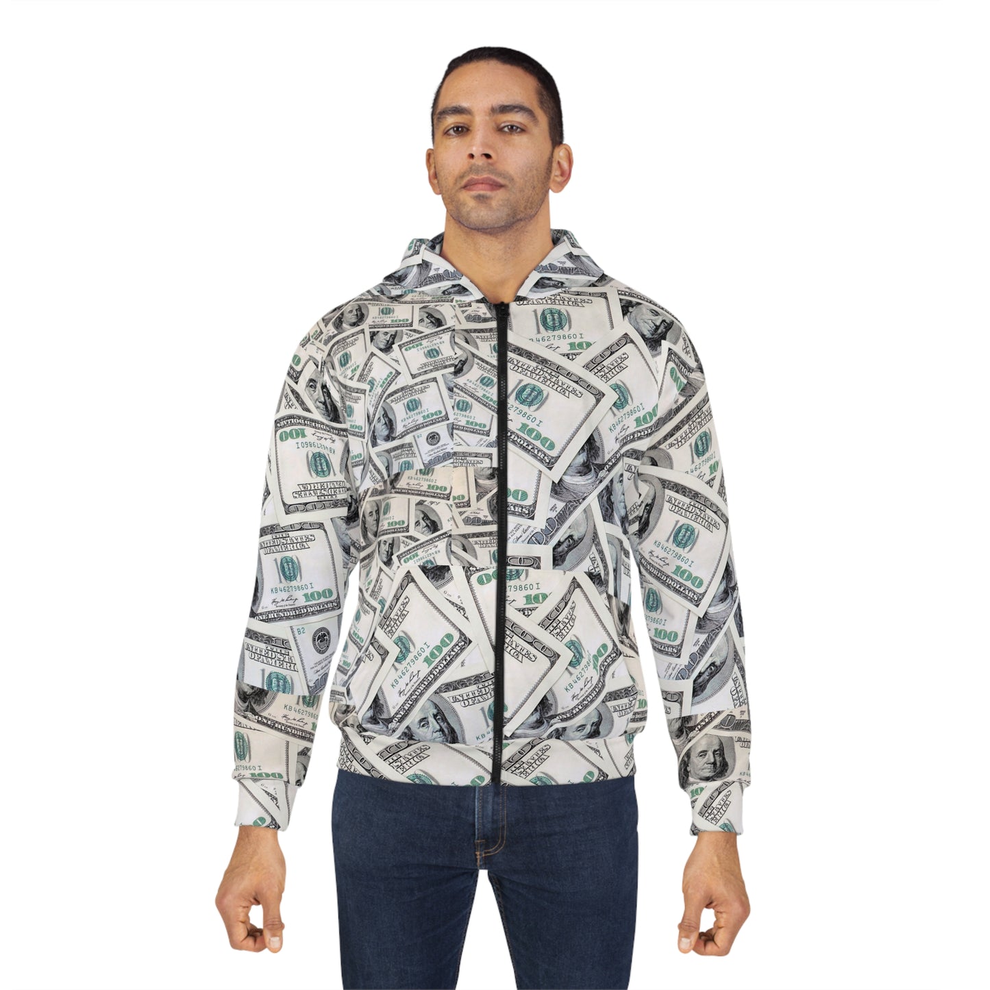 Money Print Unisex Zip Hoodie - Stylish & Trendy