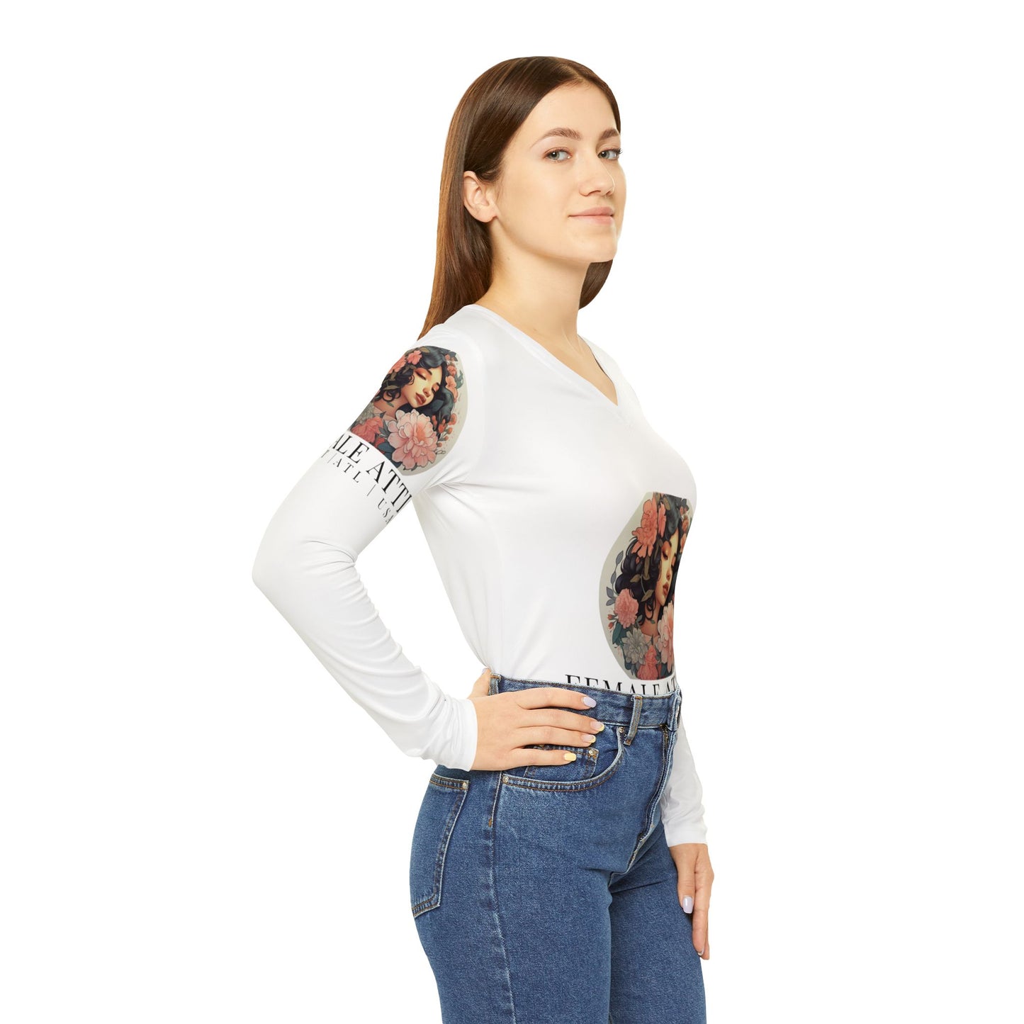 Floral Women's Long Sleeve V-Neck Shirt - Stylish and Comfortable Spring Fashion