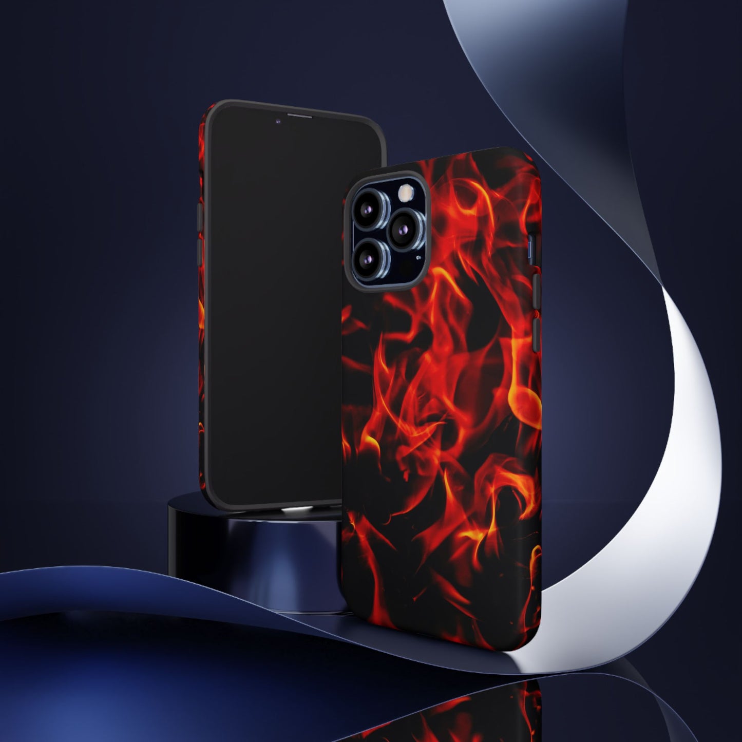 Fire Design Tough Phone Case - Bold Protection with Fiery Vibes