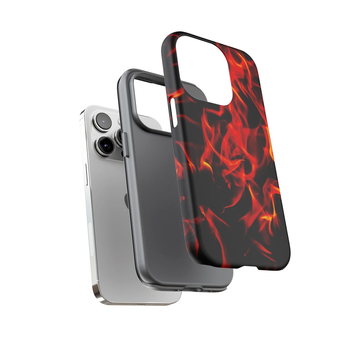 Fire Design Tough Phone Case - Bold Protection with Fiery Vibes