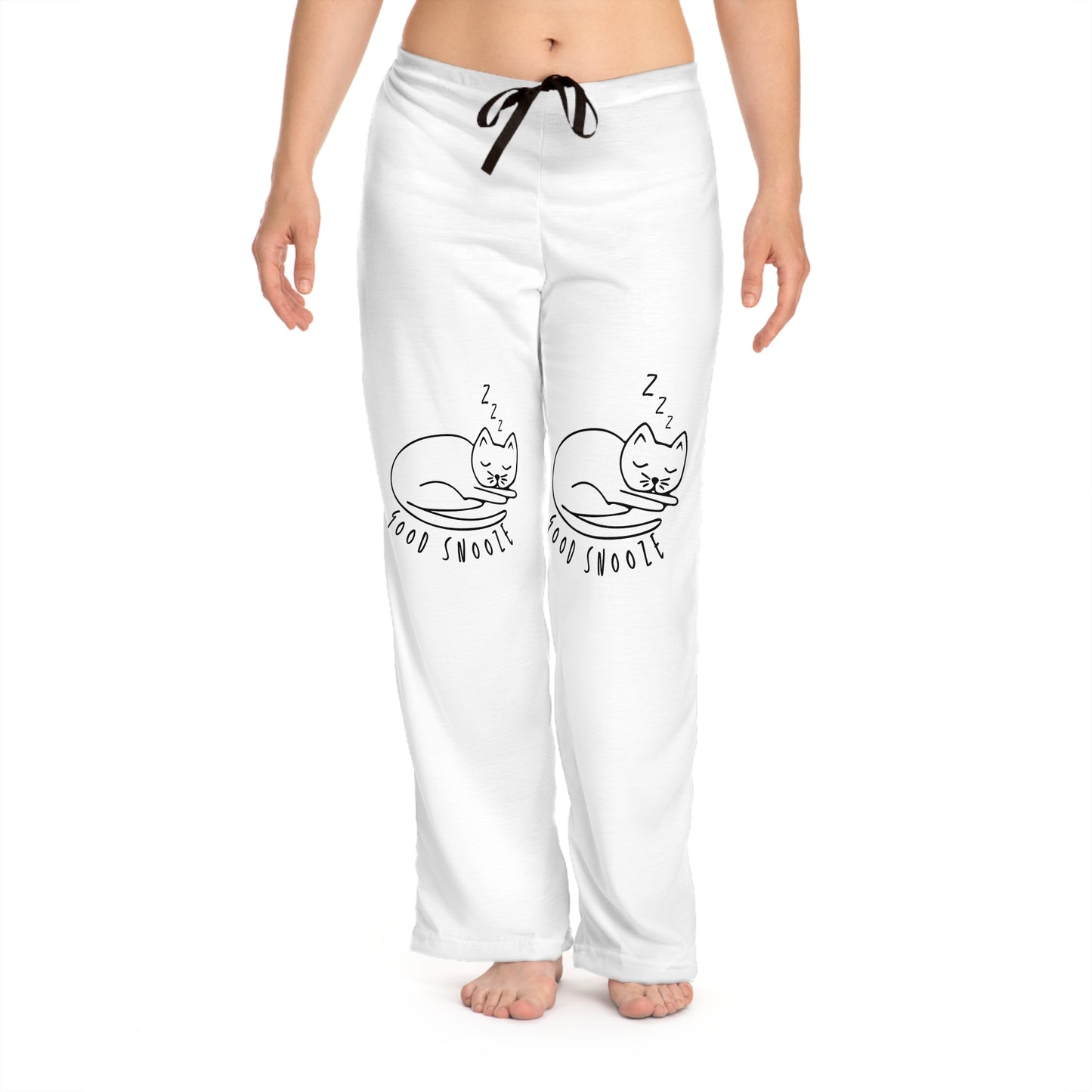 Cozy Cat-Themed Women's Pajama Pants - Food Snooze Design