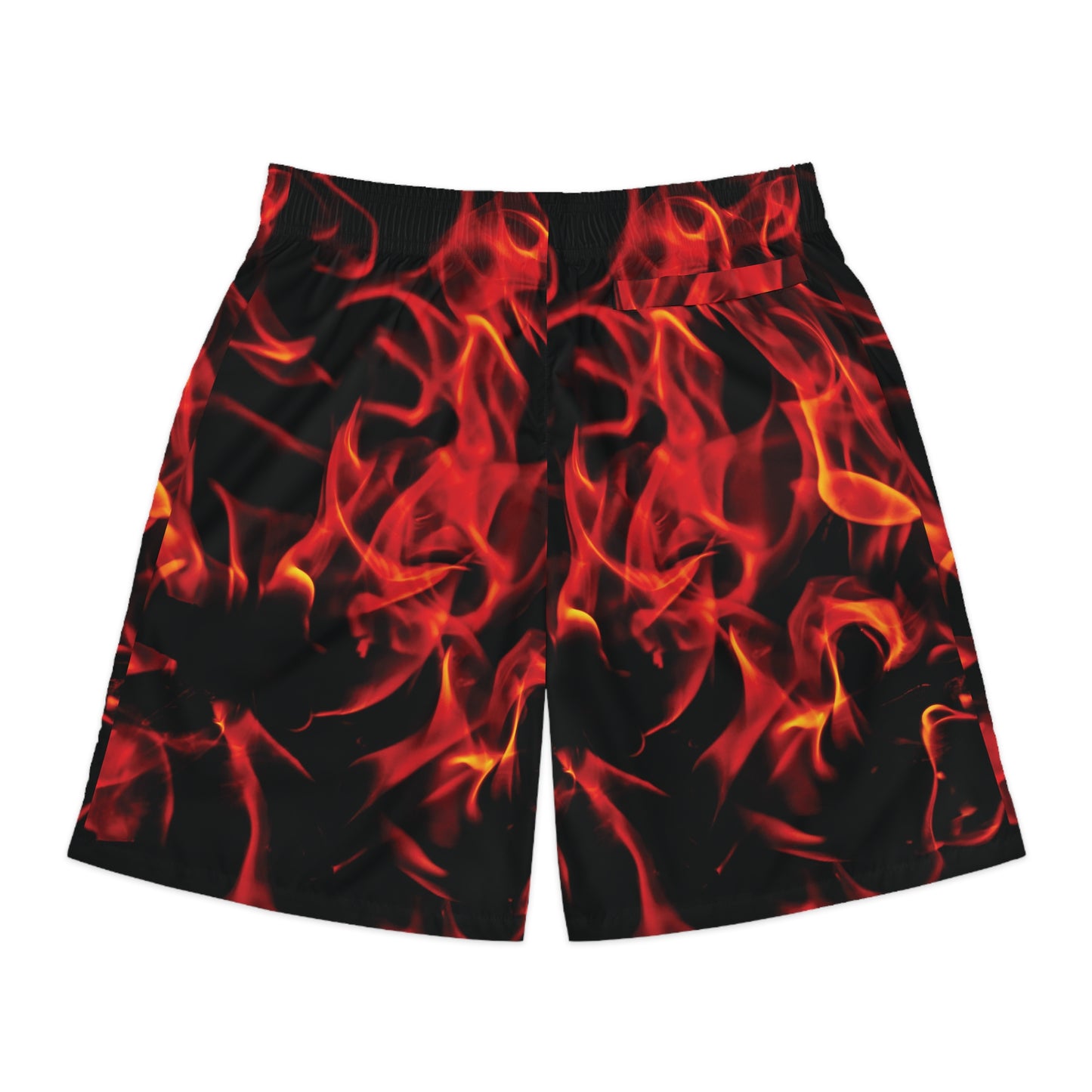 Men's Jogger Shorts - Fiery Flame Design for Summer Sports & Casual Wear