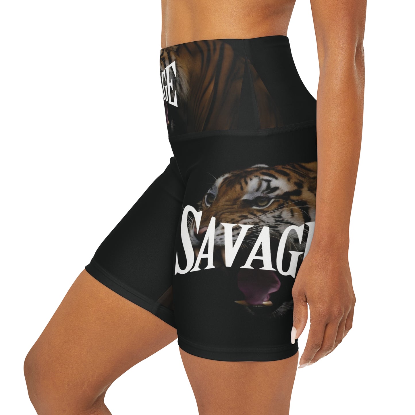 Savage High Waisted Yoga Shorts - Fierce Style for Active Confidence