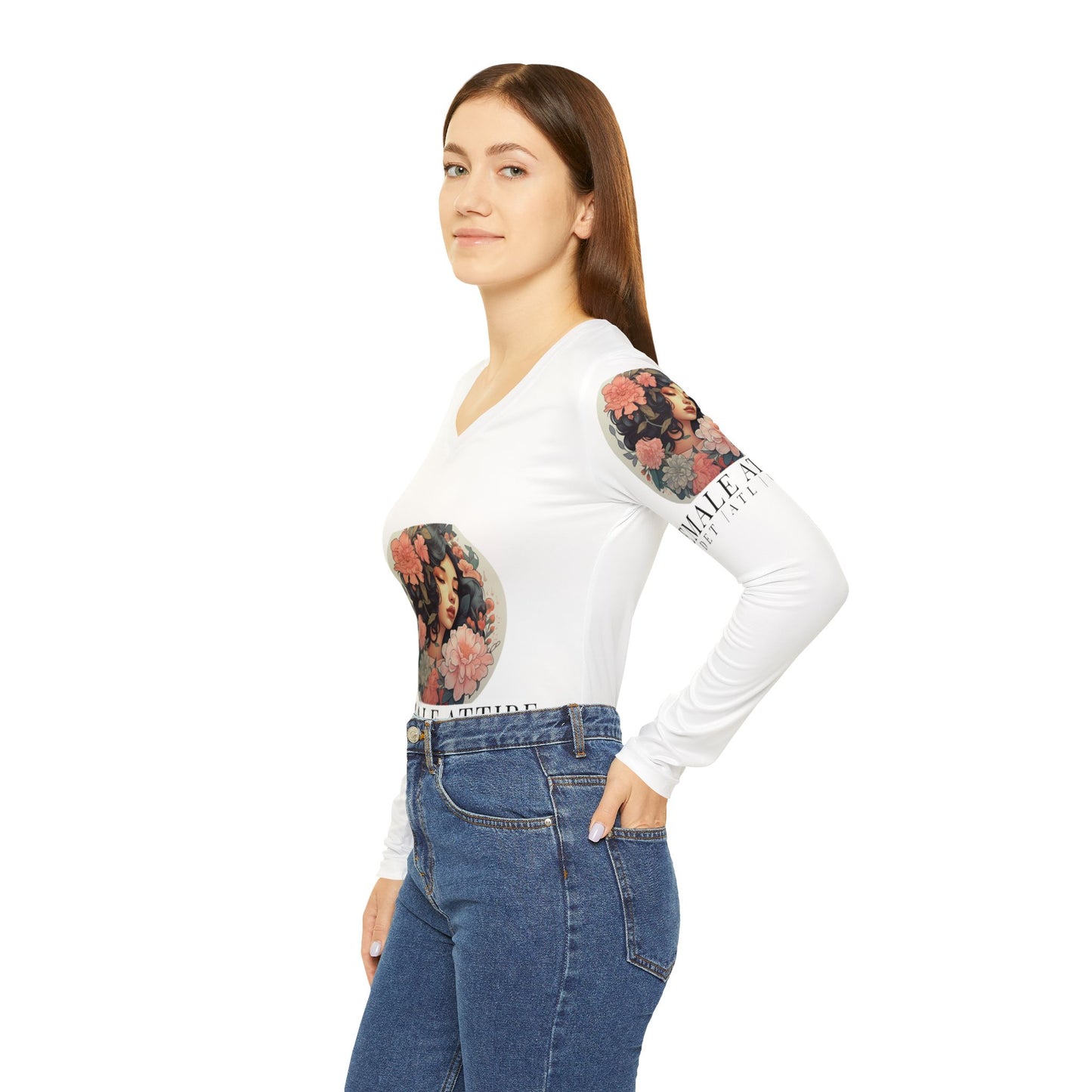 Floral Women's Long Sleeve V-Neck Shirt - Stylish and Comfortable Spring Fashion