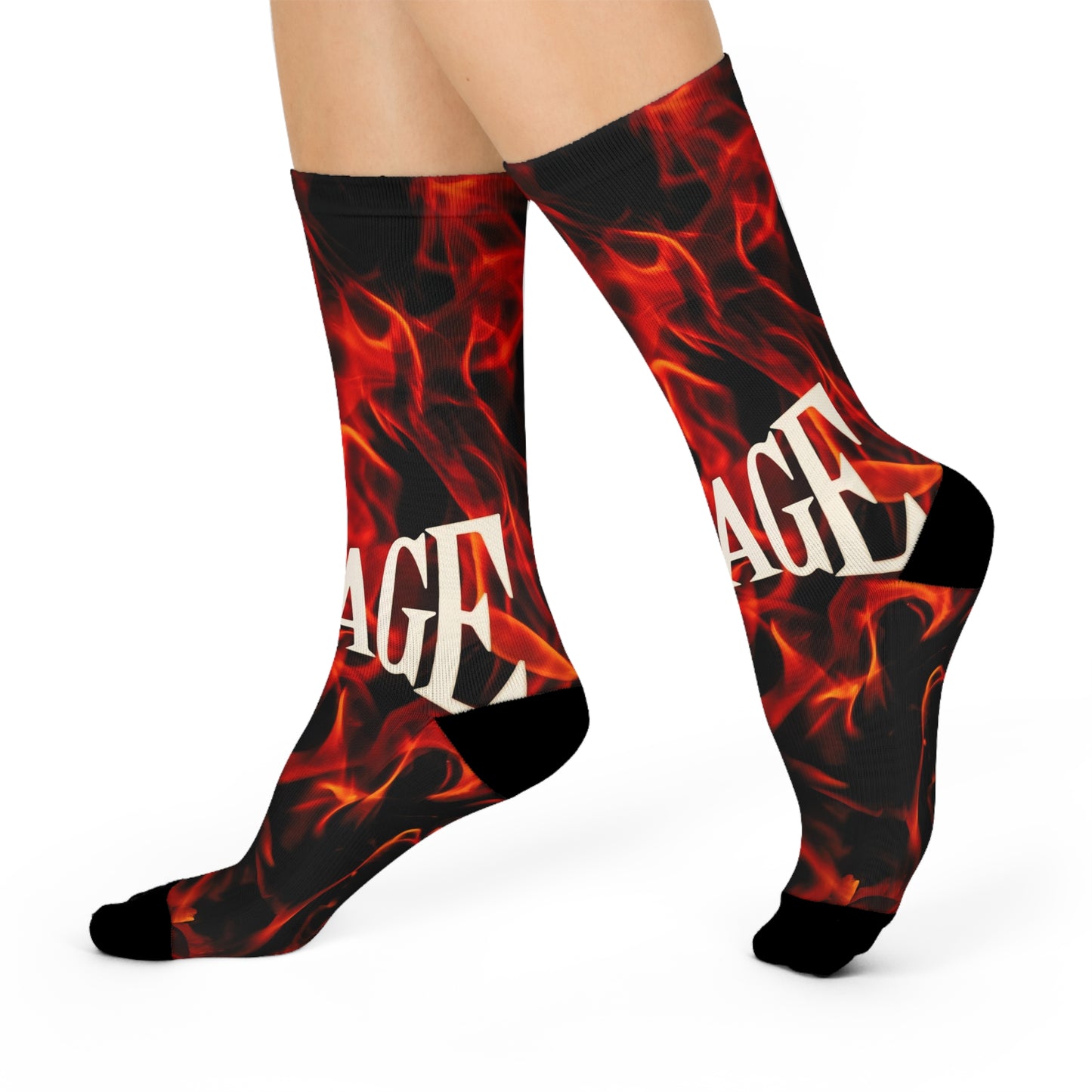 Savage Flame Cushioned Crew Socks - Bold & Comfortable for Everyday Wear