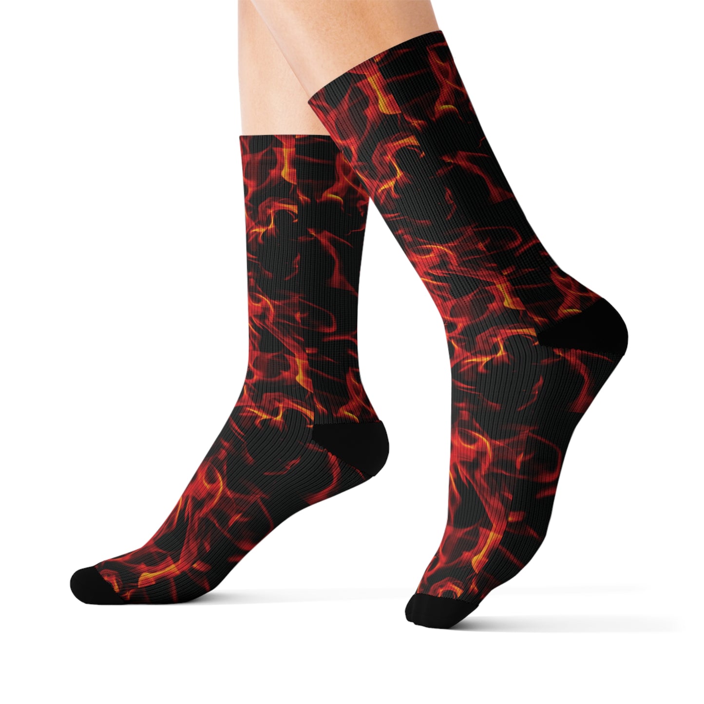 Fire Flames Sublimation Socks - Bold, Stylish, Perfect for Casual Wear and Gifting