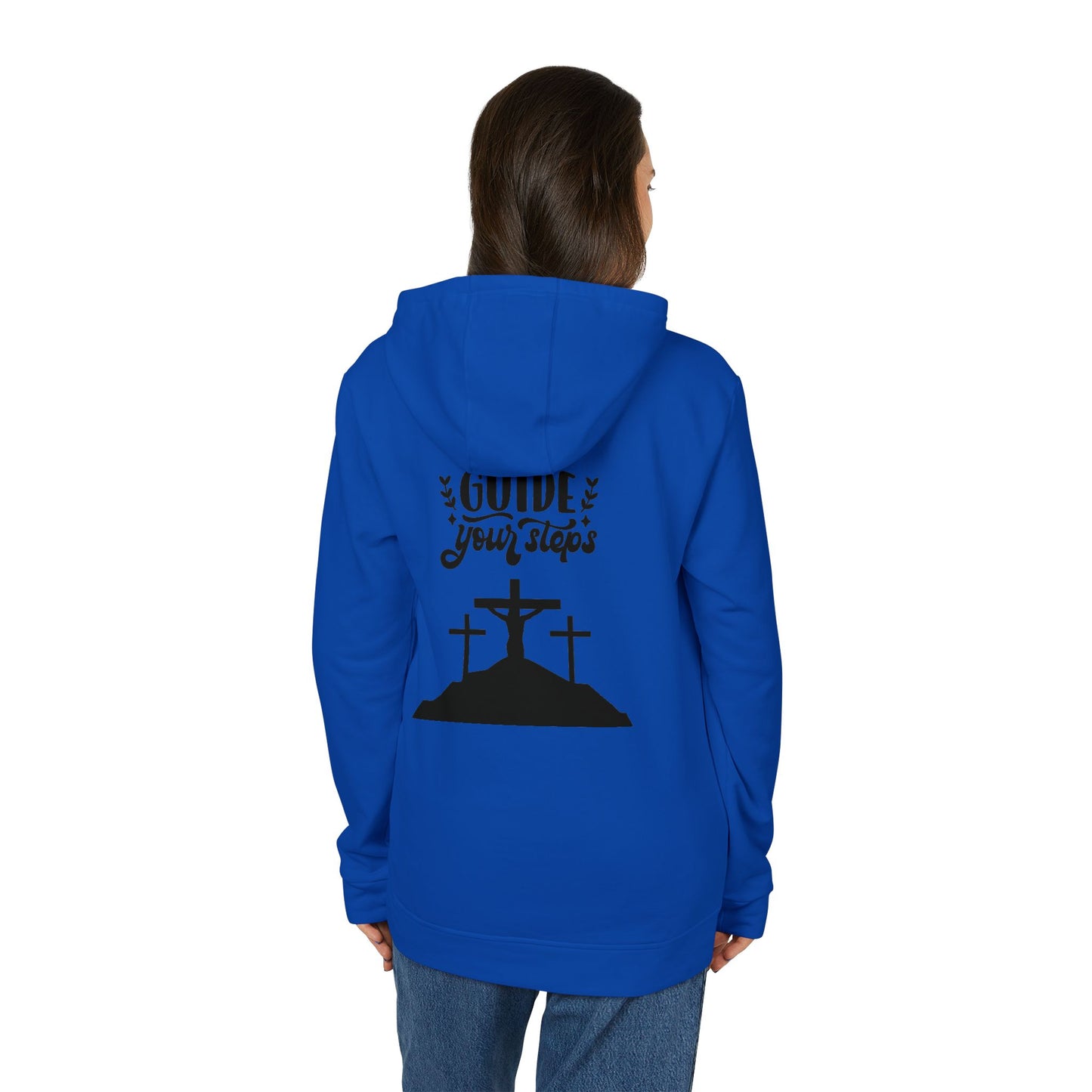 Inspirational Fleece Hoodie - "May God Guide Your Steps"