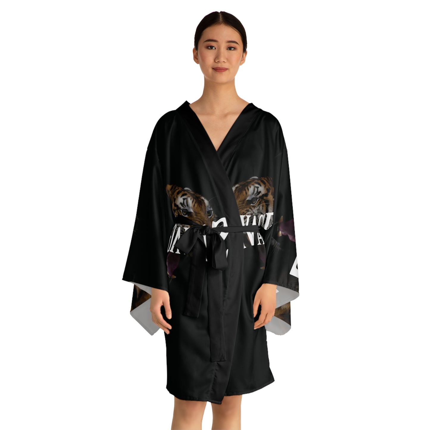 Savage Tiger Long Sleeve Kimono Robe - Bold and Stylish Loungewear