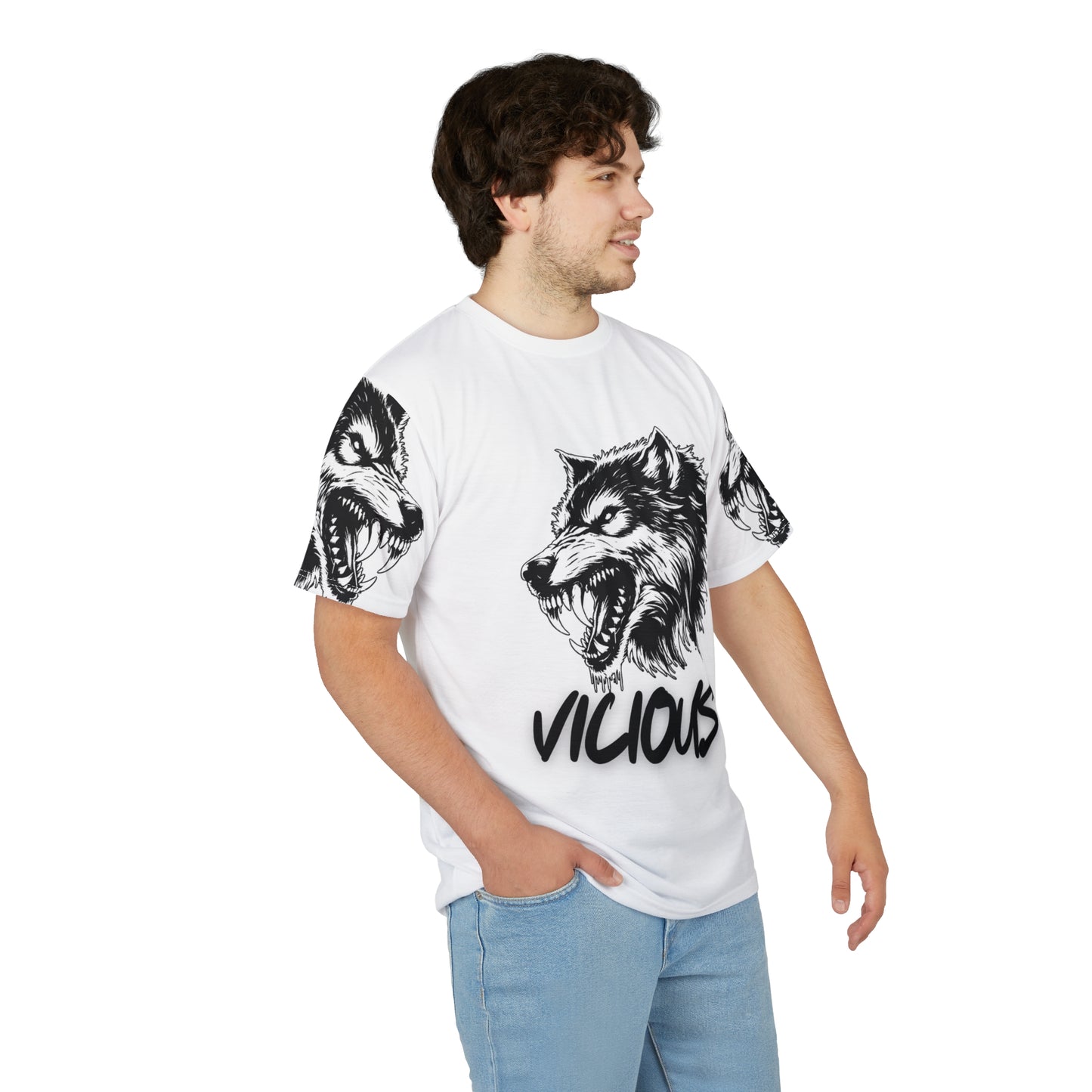 Vicious Wolf Unisex Tee - Edgy Graphic T-Shirt for Bold Style