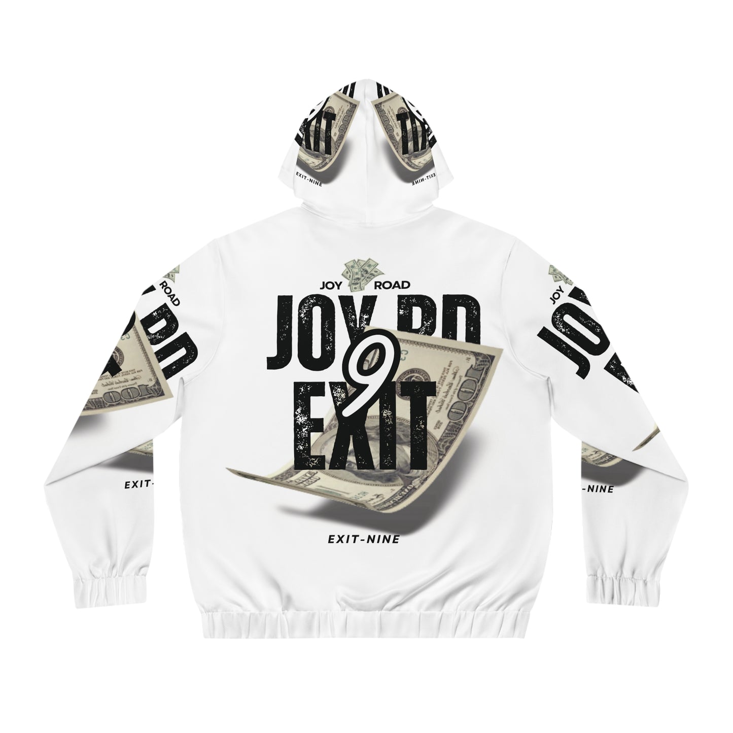 Men's Full-Zip Hoodie - Joy Road Exit Nine Design with Dollar Theme