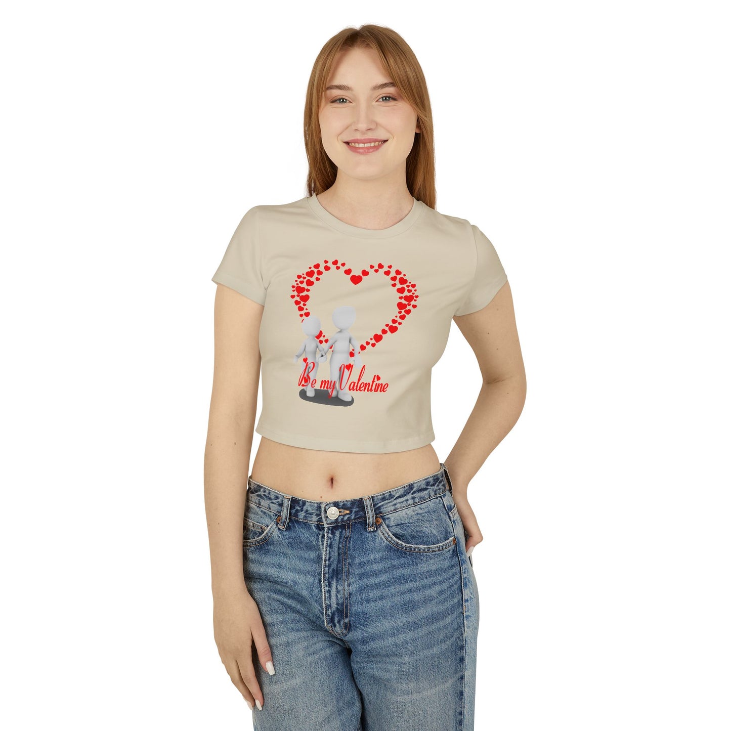 Cute Valentine's Day Women's Baby Tee - "Be my Valentine" Design