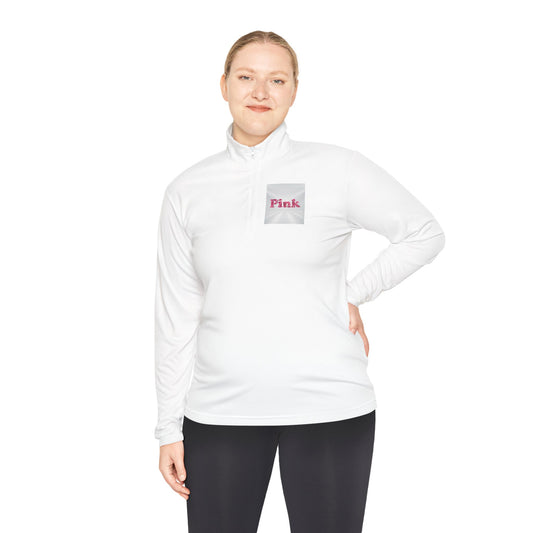 Stylish Unisex Quarter-Zip Pullover with 'Pink' Design