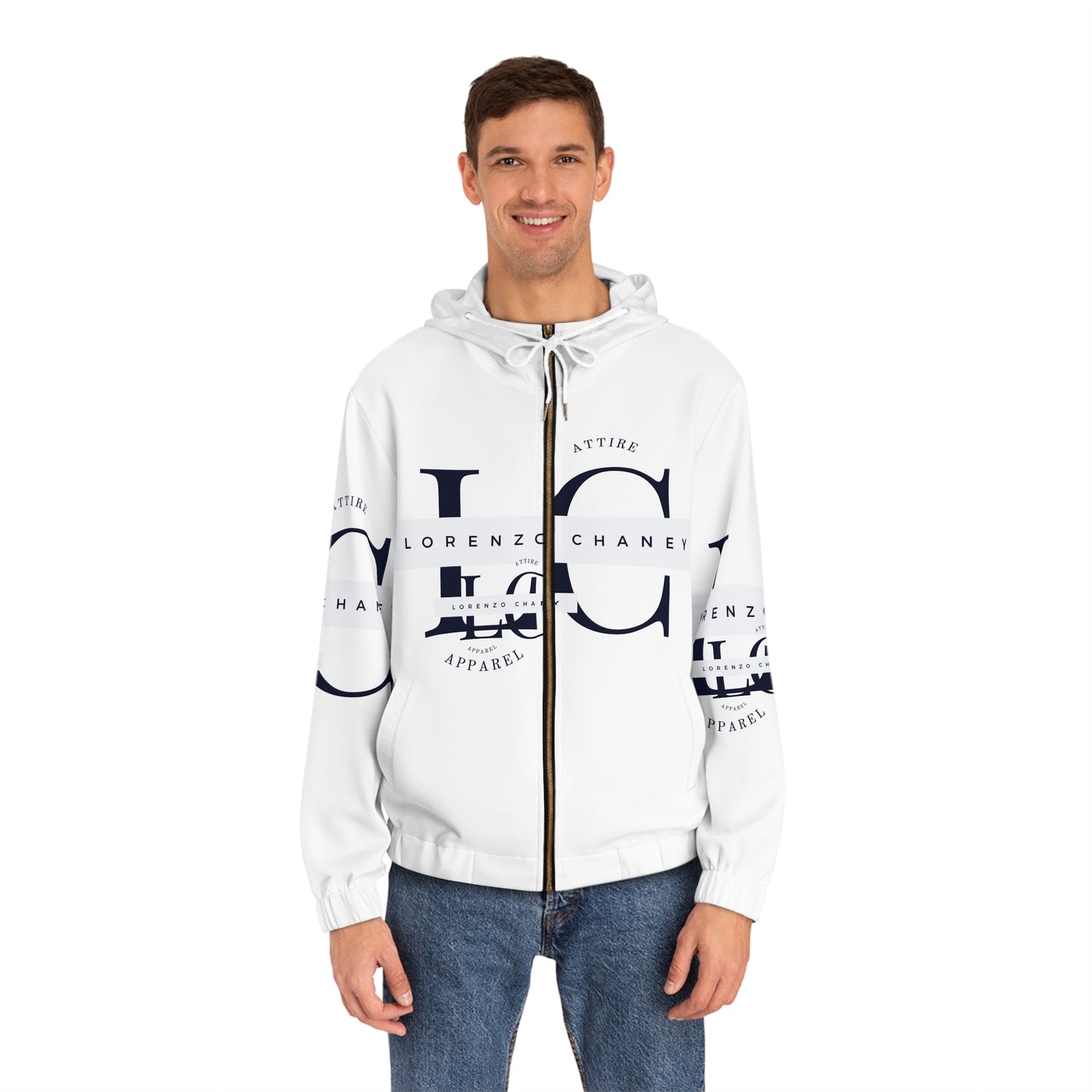 Stylish Men's Full-Zip Hoodie - Lorenzo Chaney Apparel - Perfect for Casual Wear and Street Style