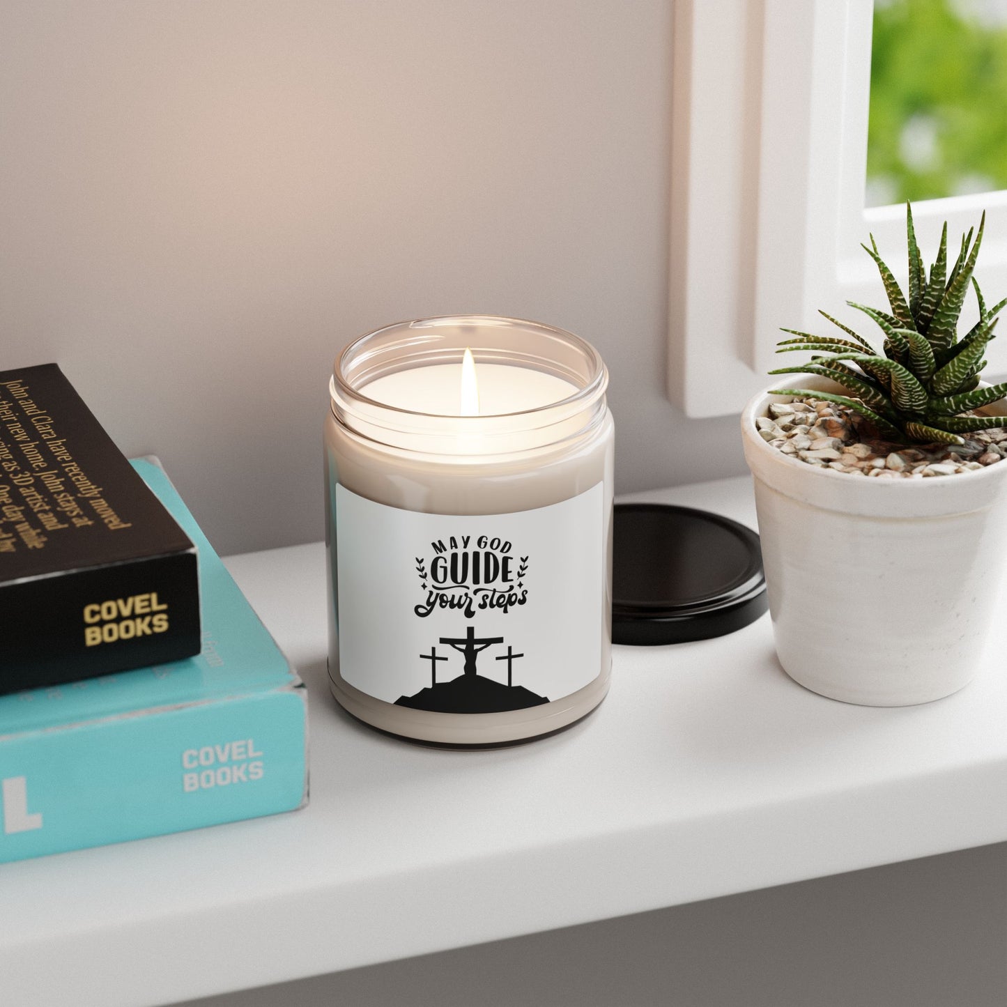 Inspirational Scented Soy Candle - 'May God Guide Your Steps'