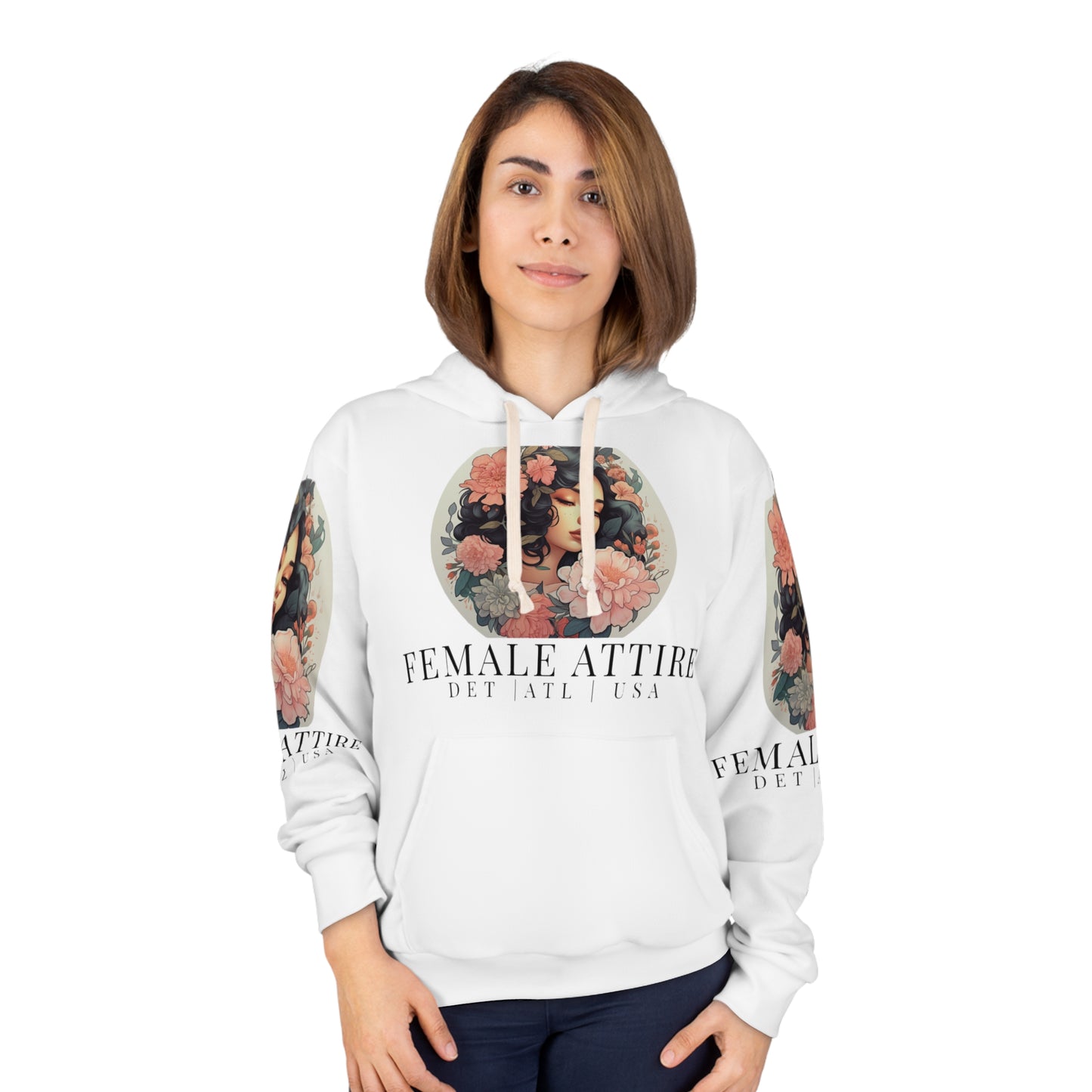 Feminine Floral Graphic Unisex Pullover Hoodie