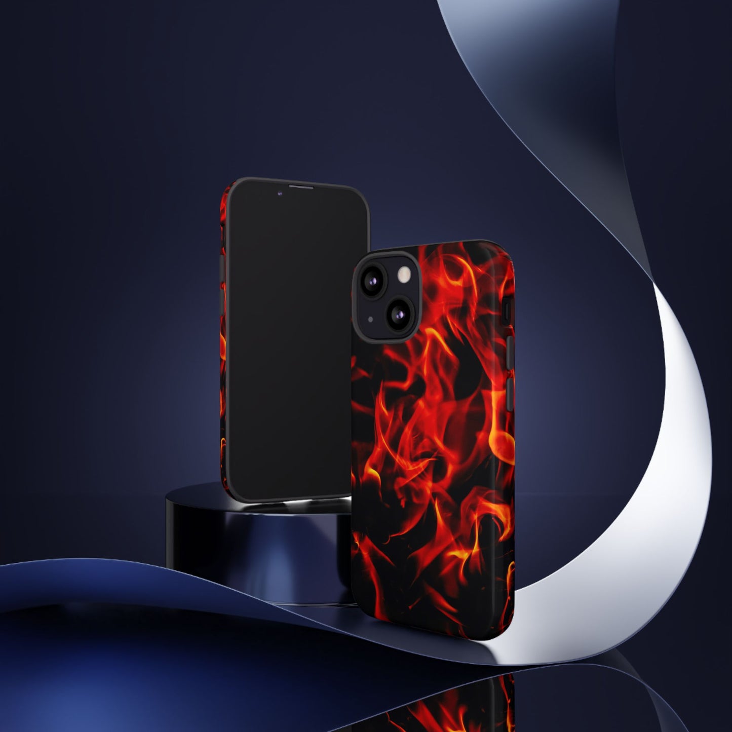 Fire Design Tough Phone Case - Bold Protection with Fiery Vibes