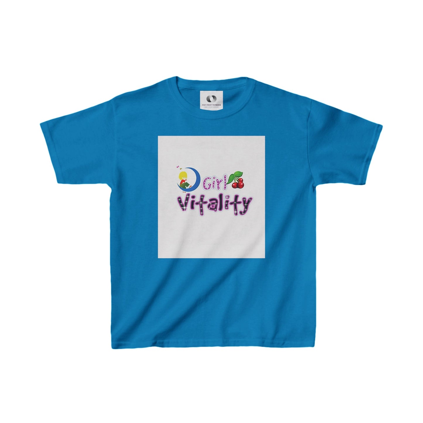 Girls Vitality Heavy Cotton Tee - Fun, Colorful T-Shirt for Kids