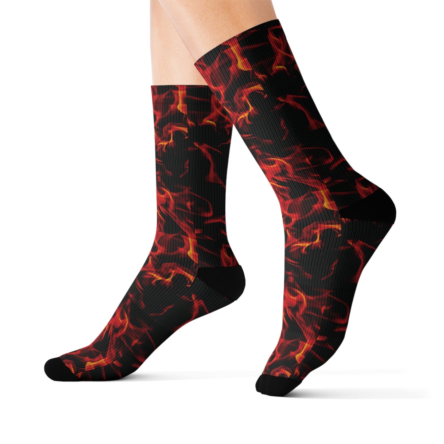 Fire Flames Sublimation Socks - Bold, Stylish, Perfect for Casual Wear and Gifting