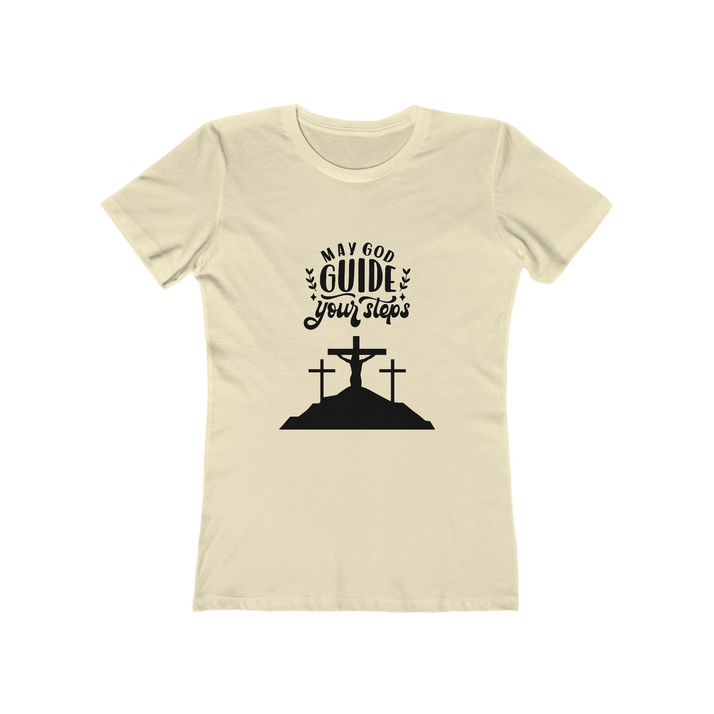 Inspirational Women's Boyfriend Tee - "May God Guide Your Steps"