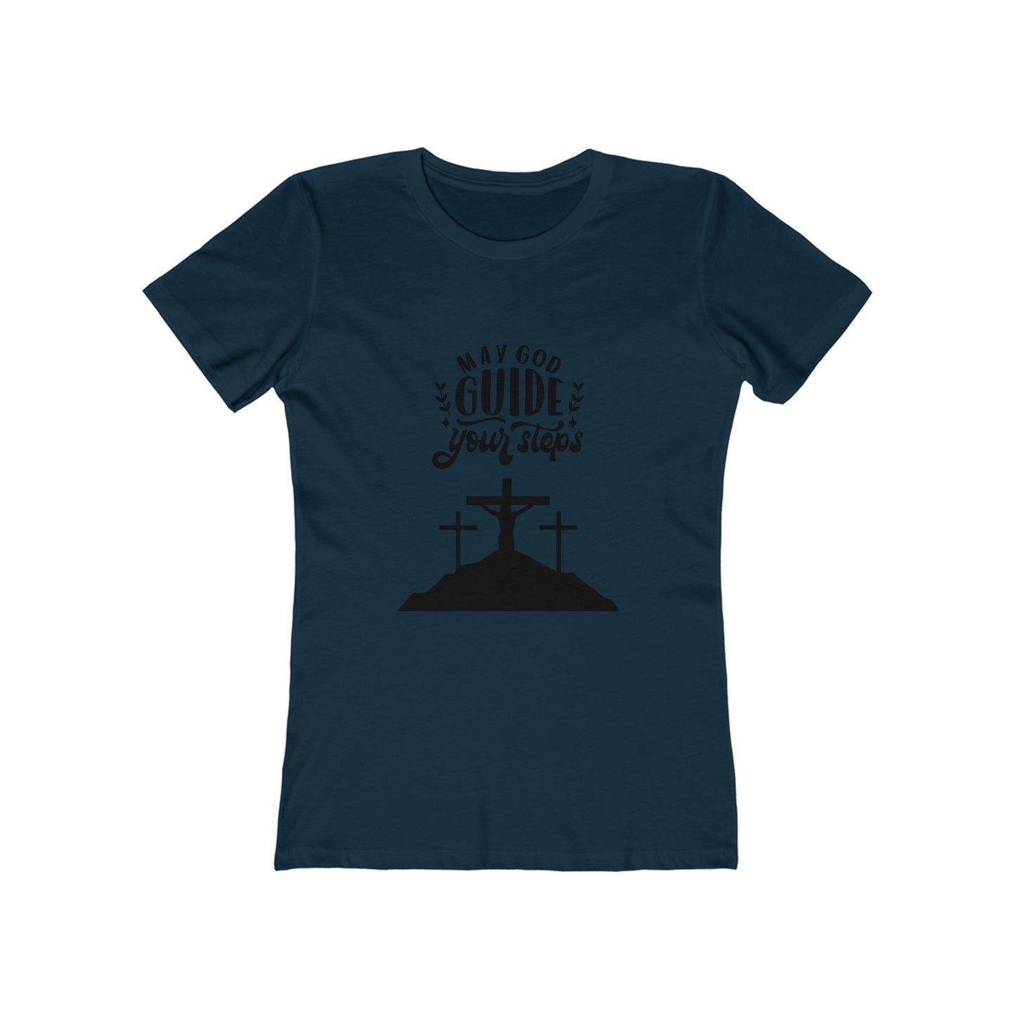 Inspirational Women's Boyfriend Tee - "May God Guide Your Steps"