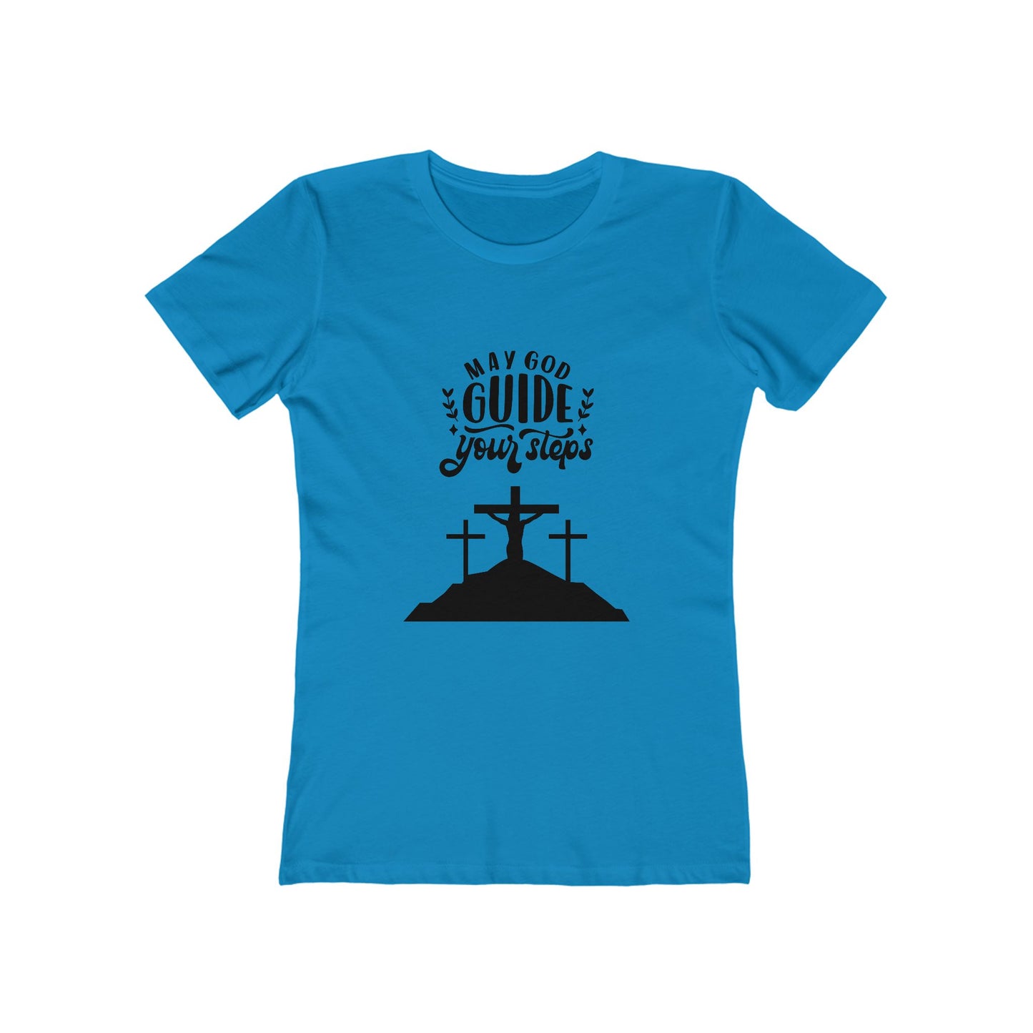 Inspirational Women's Boyfriend Tee - "May God Guide Your Steps"