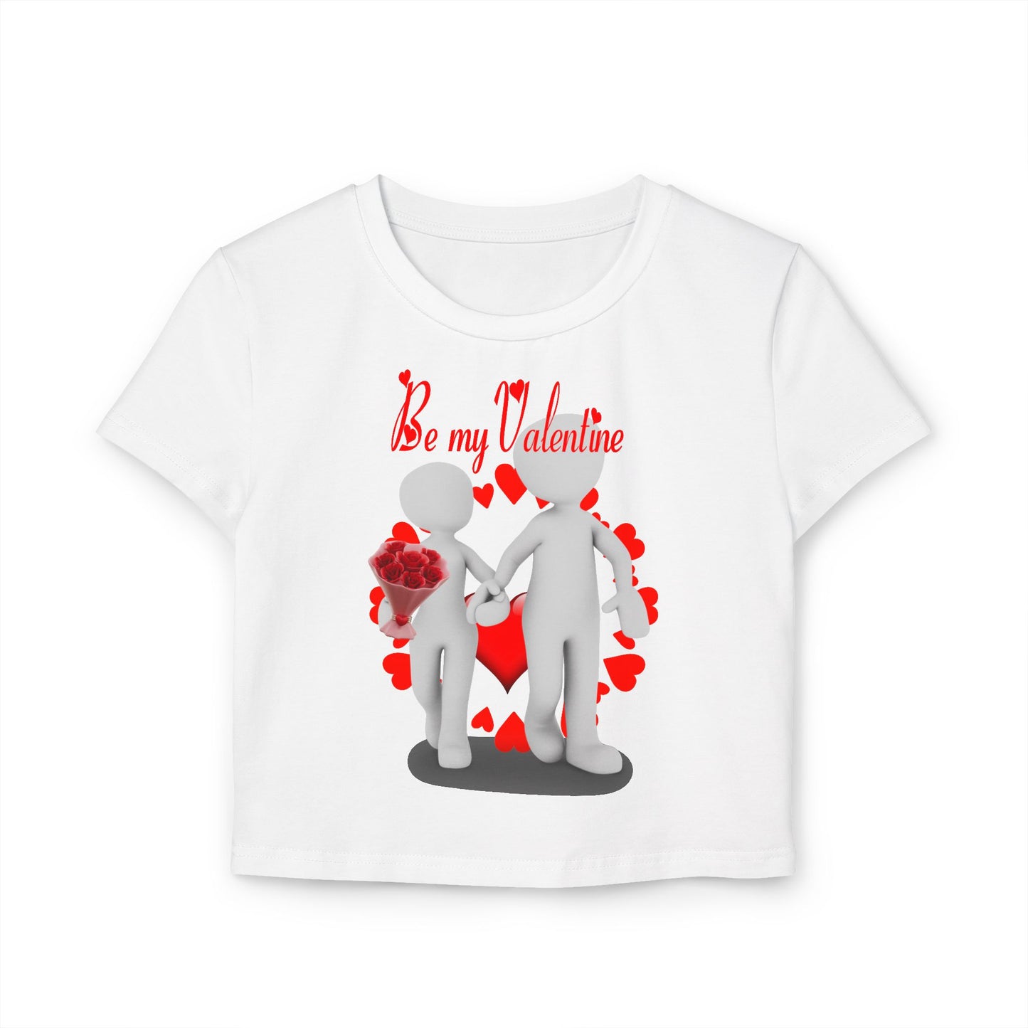 Romantic Women's Baby Tee - 'Be My Valentine' Graphic Tee