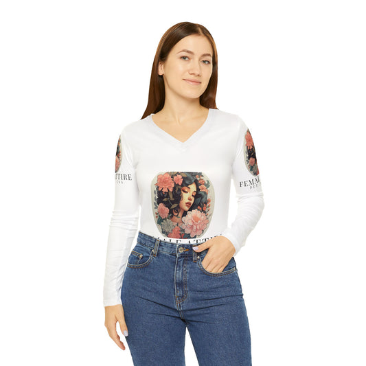 Floral Women's Long Sleeve V-Neck Shirt - Stylish and Comfortable Spring Fashion