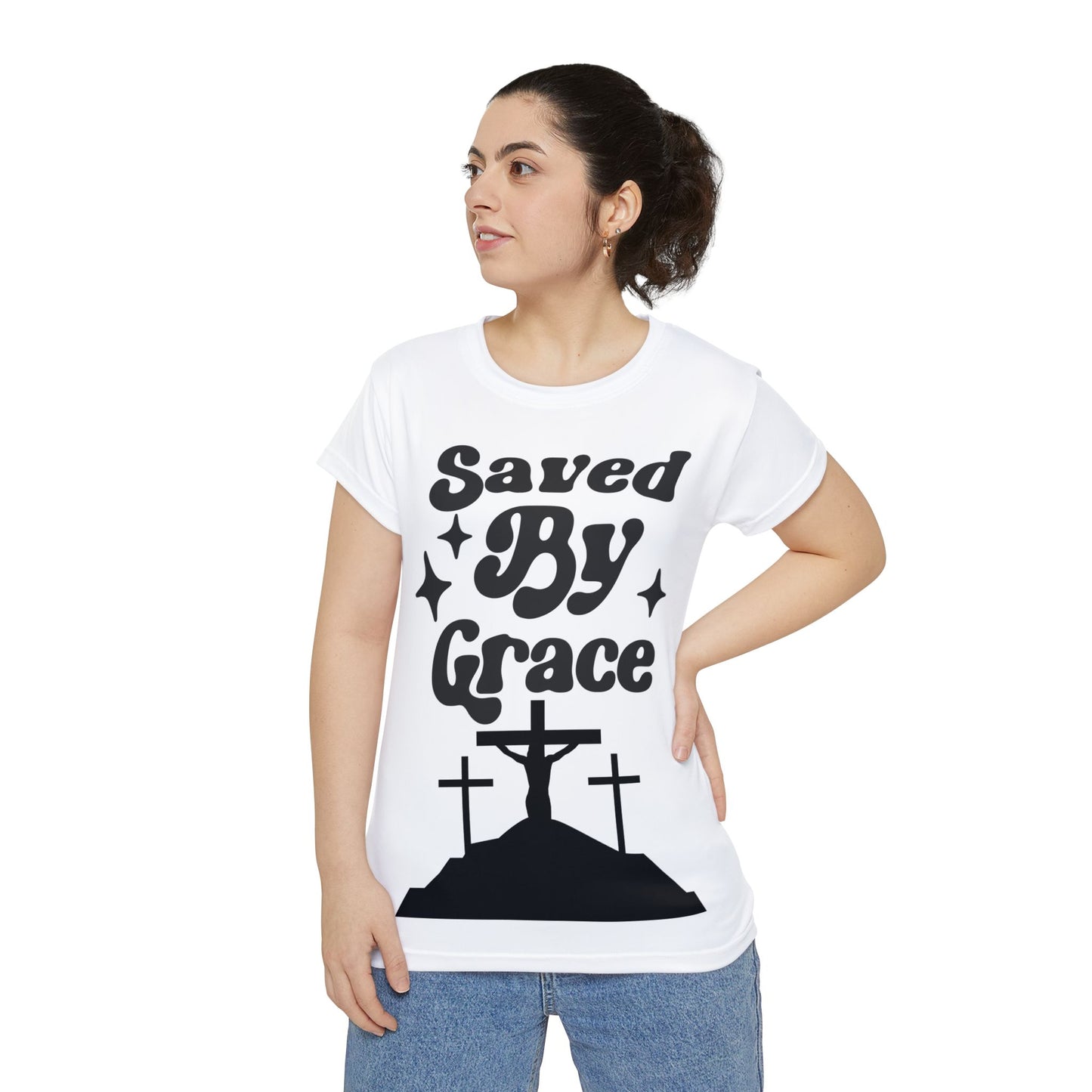 Saved By Grace Women's Short Sleeve Shirt (AOP)