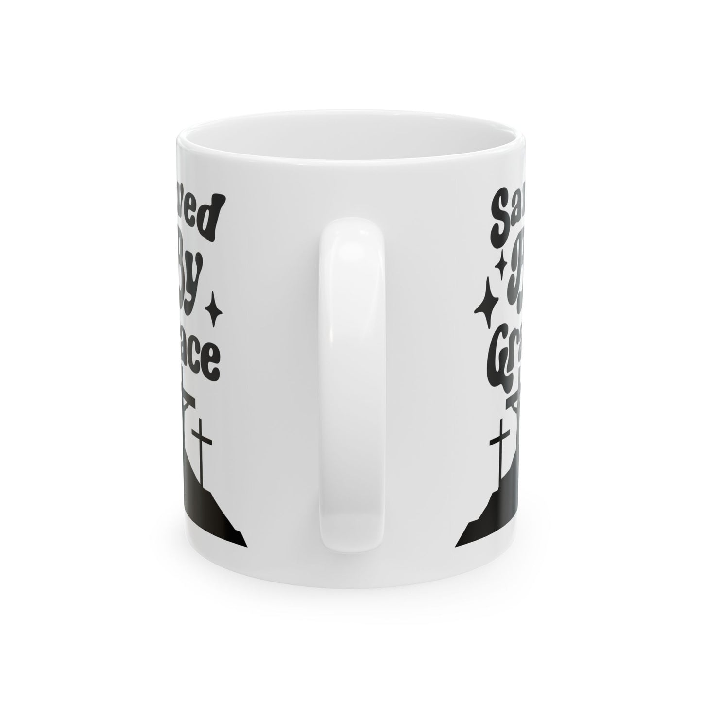 Saved By Grace Ceramic Mug - Faith-Inspired Coffee Cup for Christians