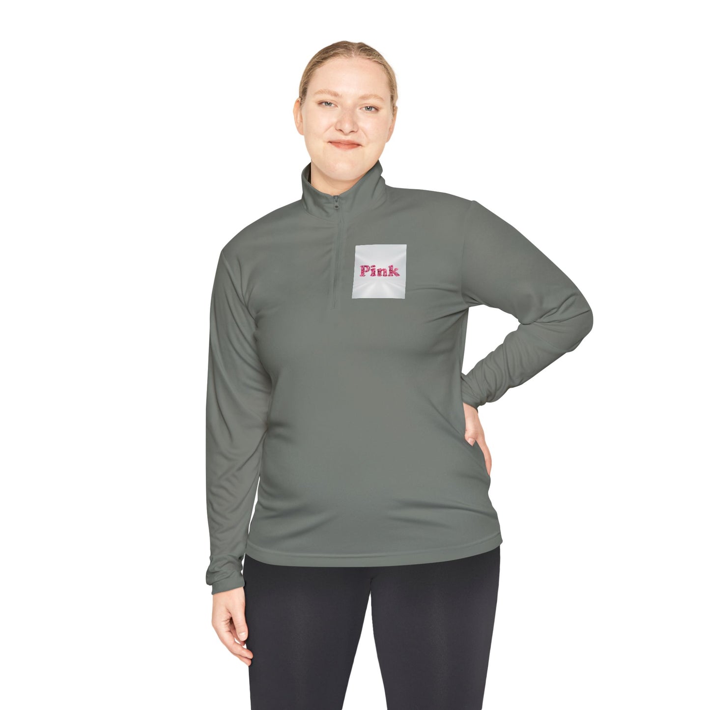 Stylish Unisex Quarter-Zip Pullover with 'Pink' Design