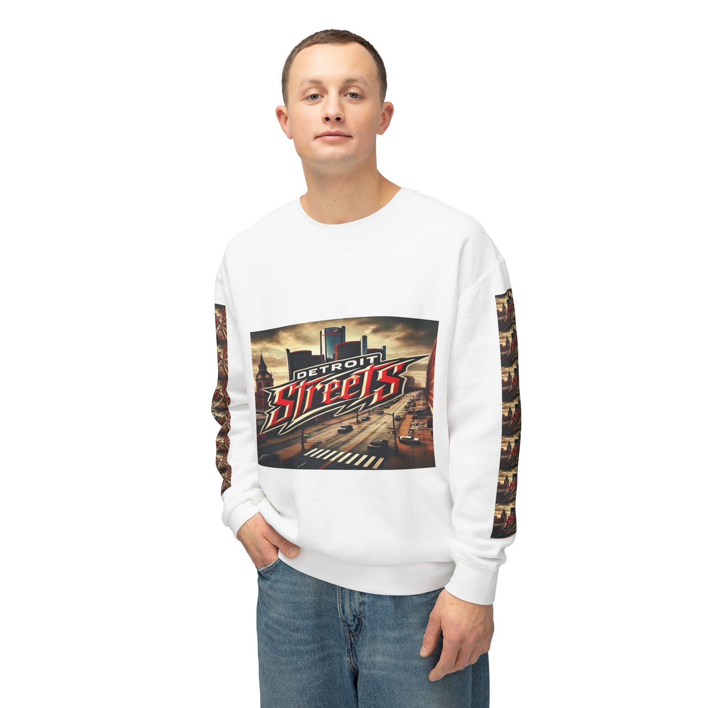 Detroit Streets Graphic Unisex Crewneck Sweatshirt - Lightweight & Stylish