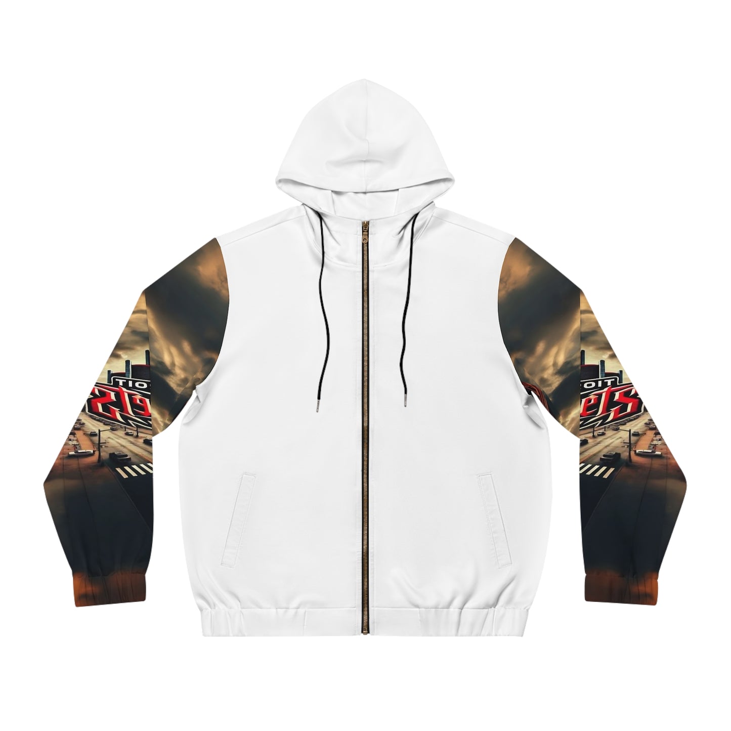 Detroit Streets Men's Full-Zip Hoodie - Trendy Street Style with Graphic Design